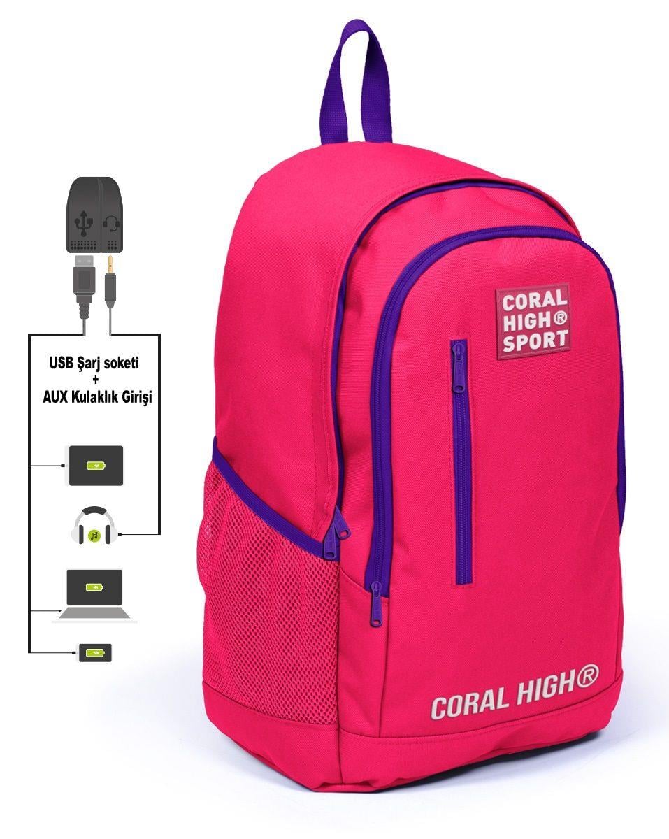 Coral High Sport Fuşya Okul ve Günlük Sırt Çantası