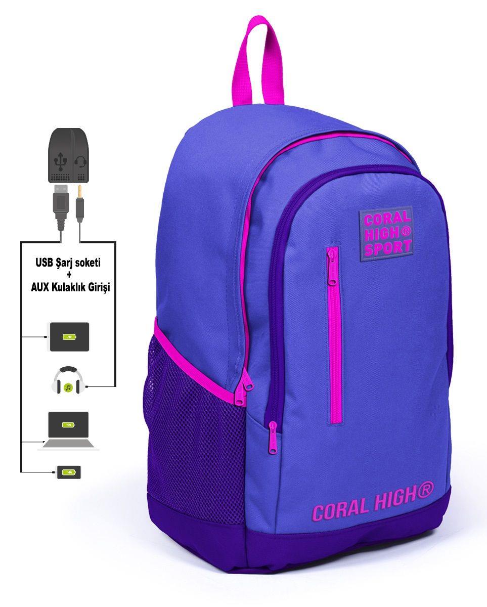 Coral High Sport Lavanta Mor Okul ve Günlük Sırt Çantası - Çocuk, Genç