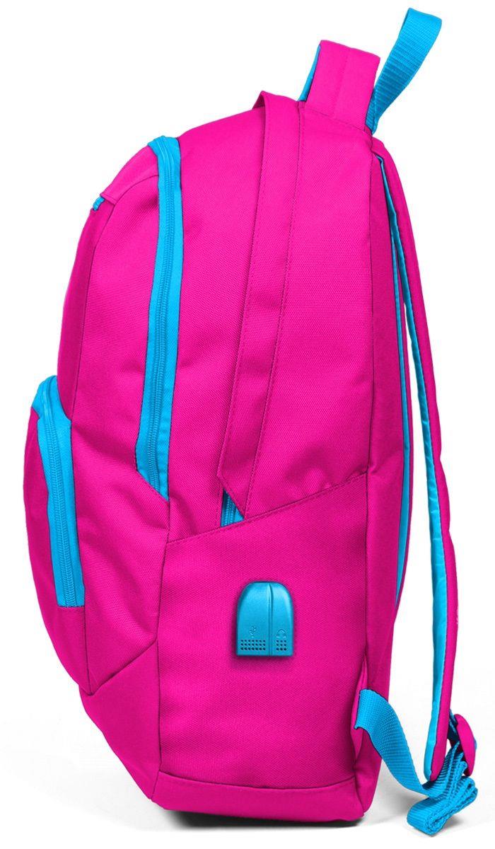 Coral High Sport Pembe-Mavi Laptop Bölmeli Sırt Çantası - USB Çıkışlı
