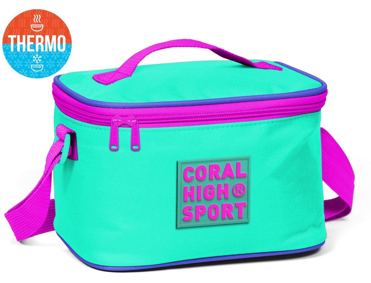 Coral High Sport Pembe Su Yeşili Lavanta Thermo Piknik Yemek ve Beslenme Çantası 22812