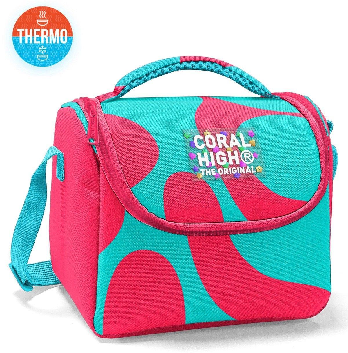 Coral High Thermo Beslenme Çantası - Kız Çocuk, Kırmızı Turkuaz Renkli Çizgili 22785