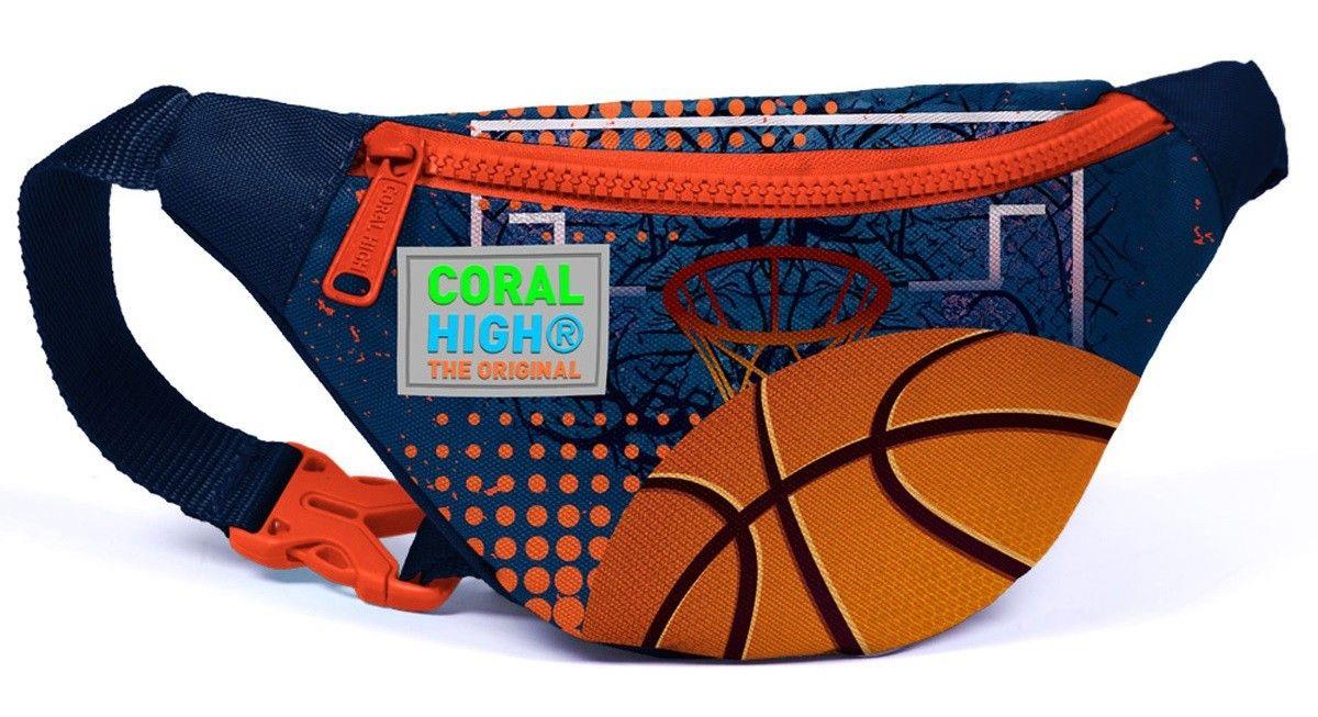 Coral High Turuncu Lacivert Basketbol Baskılı Erkek Çocuk Bel Çantası