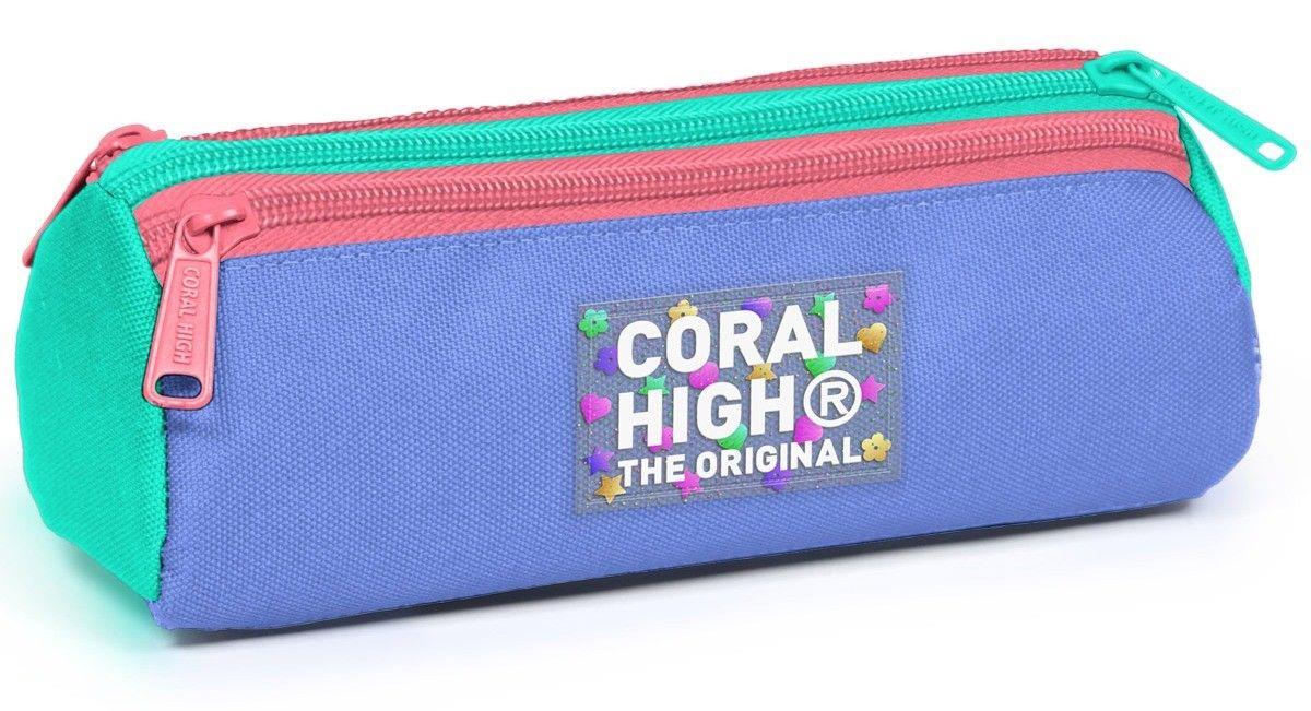 Coral High Üç Gözlü Okul Kalem Çantası - Kız ve Erkek Çocuk - Yeşil Mavi - 11168