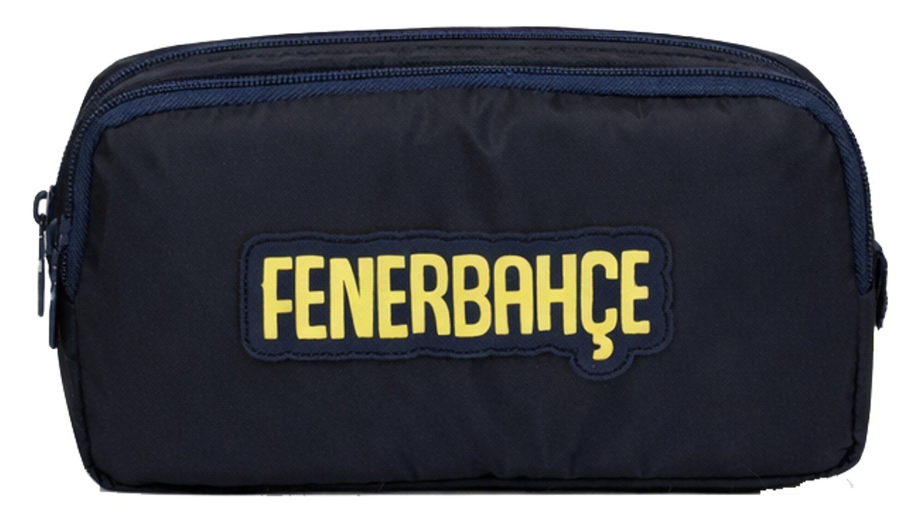 Fenerbahçe İki Gözlü Erkek Çocuk Fenerbahçe Amblemli Siyah - Lacivert Okul Kalem Çantası/Kalemlik - 26742