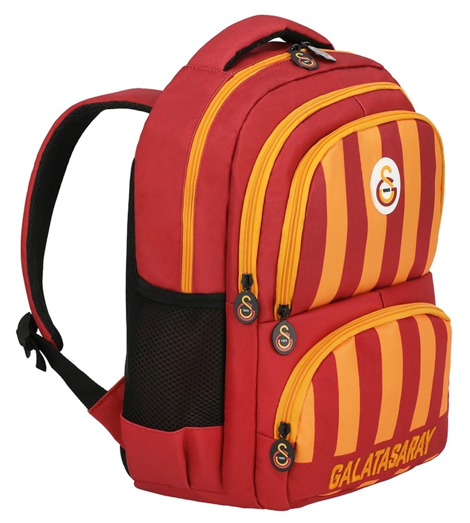 Galatasaray Nakışlı Sarı Kırmızı Çubuk Desenli Erkek Çocuk Okul ve Günlük Sırt Çantası - ME25539
