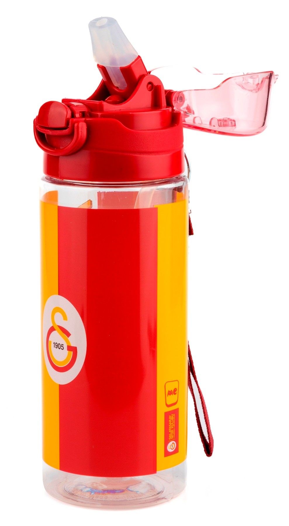 Galatasaray Sarı Kırmızı Baskılı 500 ml Pipetli Okul ve Günlük Matara/Suluk - 25571