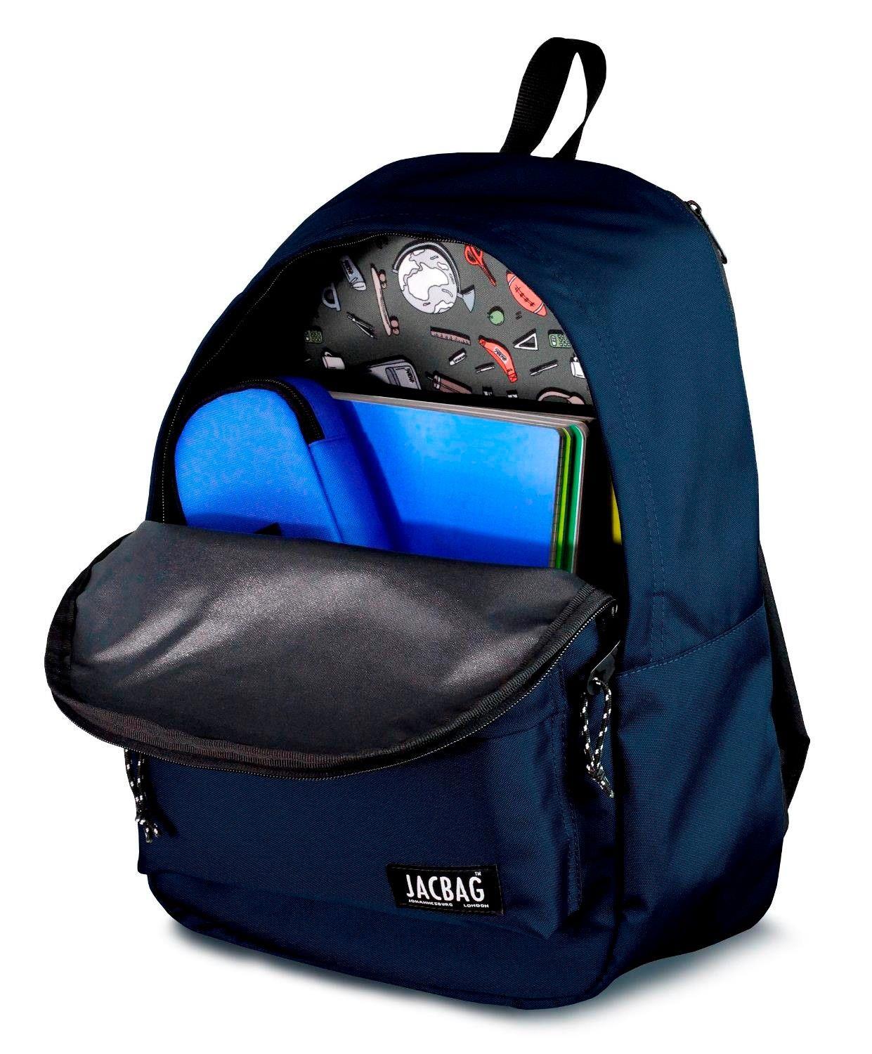 Jacbag Classic İki Bölmeli Lacivert Okul Günlük Seyahat Sırt Çantası