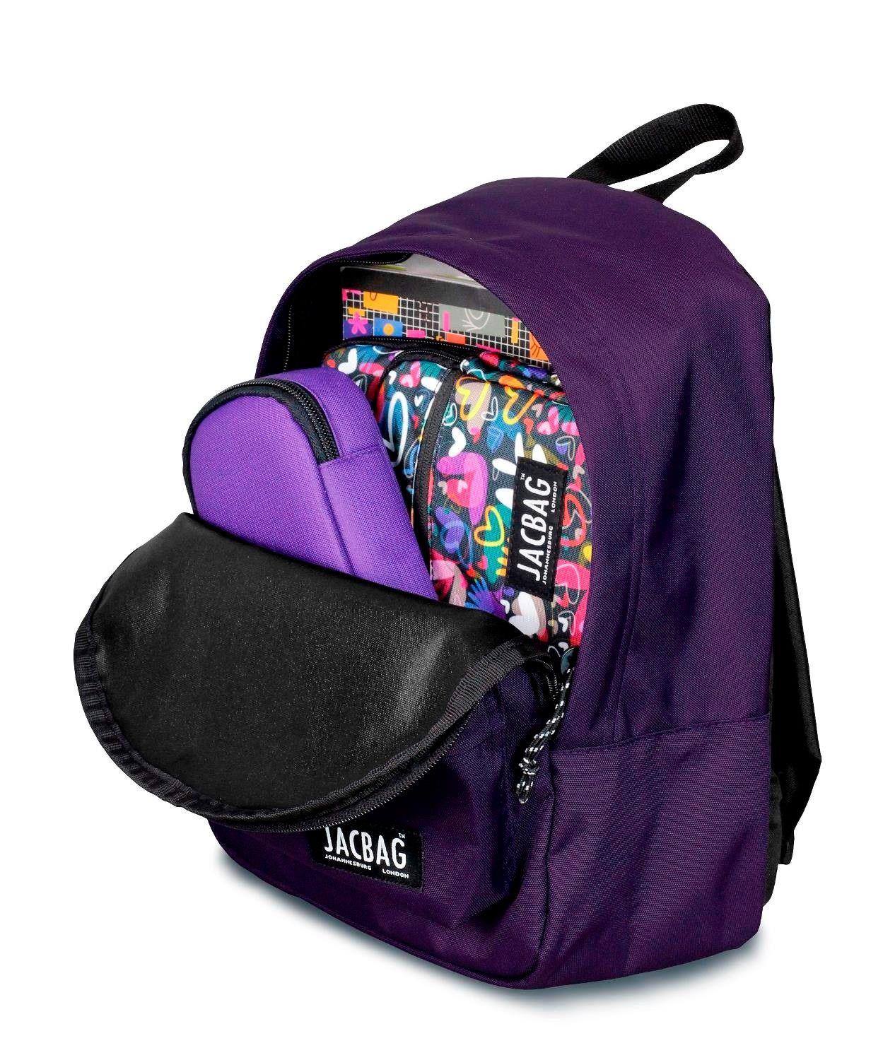 Jacbag Classic Kids - İki Bölmeli Ufak Günlük Mor Sırt Çantası - Jac-34 - Kadın/Kız Çocuk