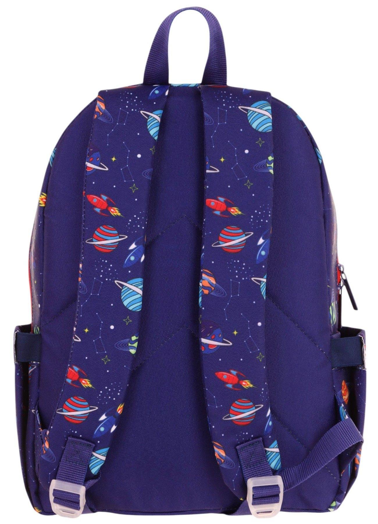 Kauıkko Kids Lacivert Kırmızı Astronot Baskılı Erkek Çocuk Okul Çantası - L5267 - Dört Gözlü