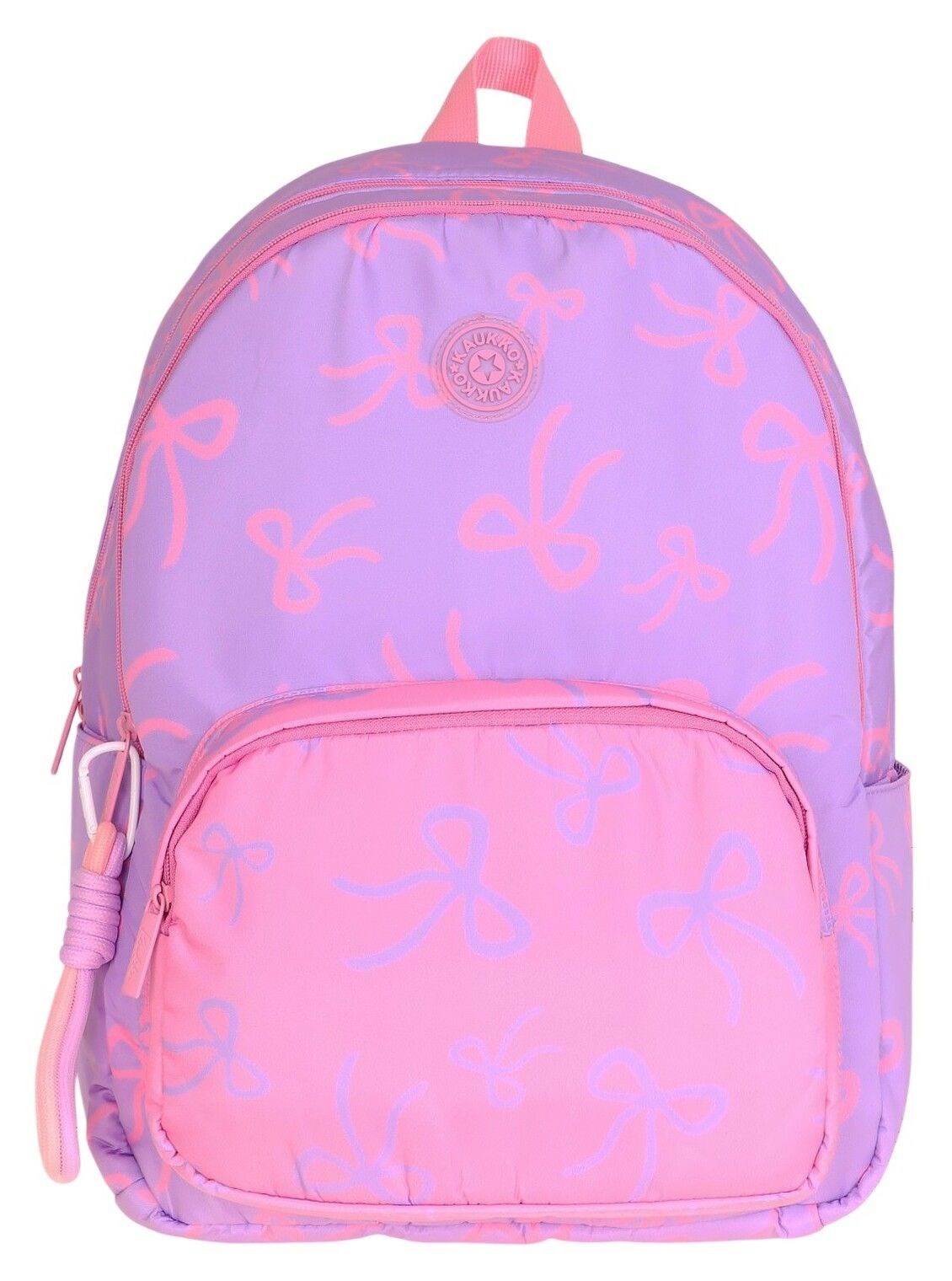 Kaukko Bow Mor Pembe Fiyonk Desenli Okul Çantası K1879