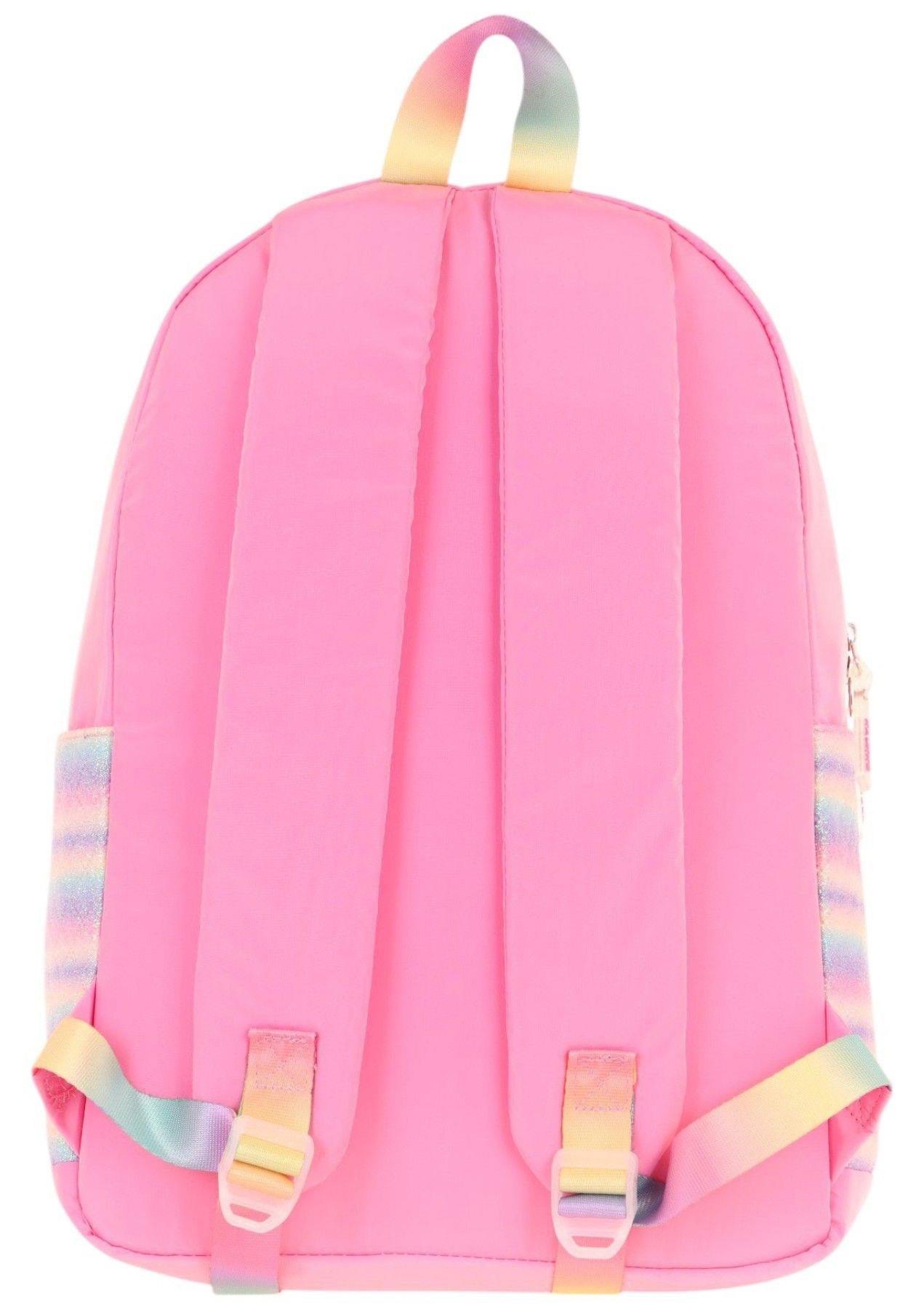 Kaukko Brush Üç Bölmeli Kız Çocuk Pembe Çok Renkli Okul Çantası - K1823