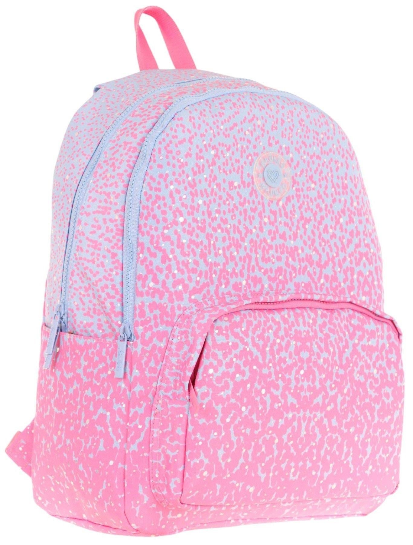 Kaukko Dots Kız Çocuk Üç Bölmeli İlkokul ve Ortaokul Çantası - Pembe Nokta Desenli - K1803