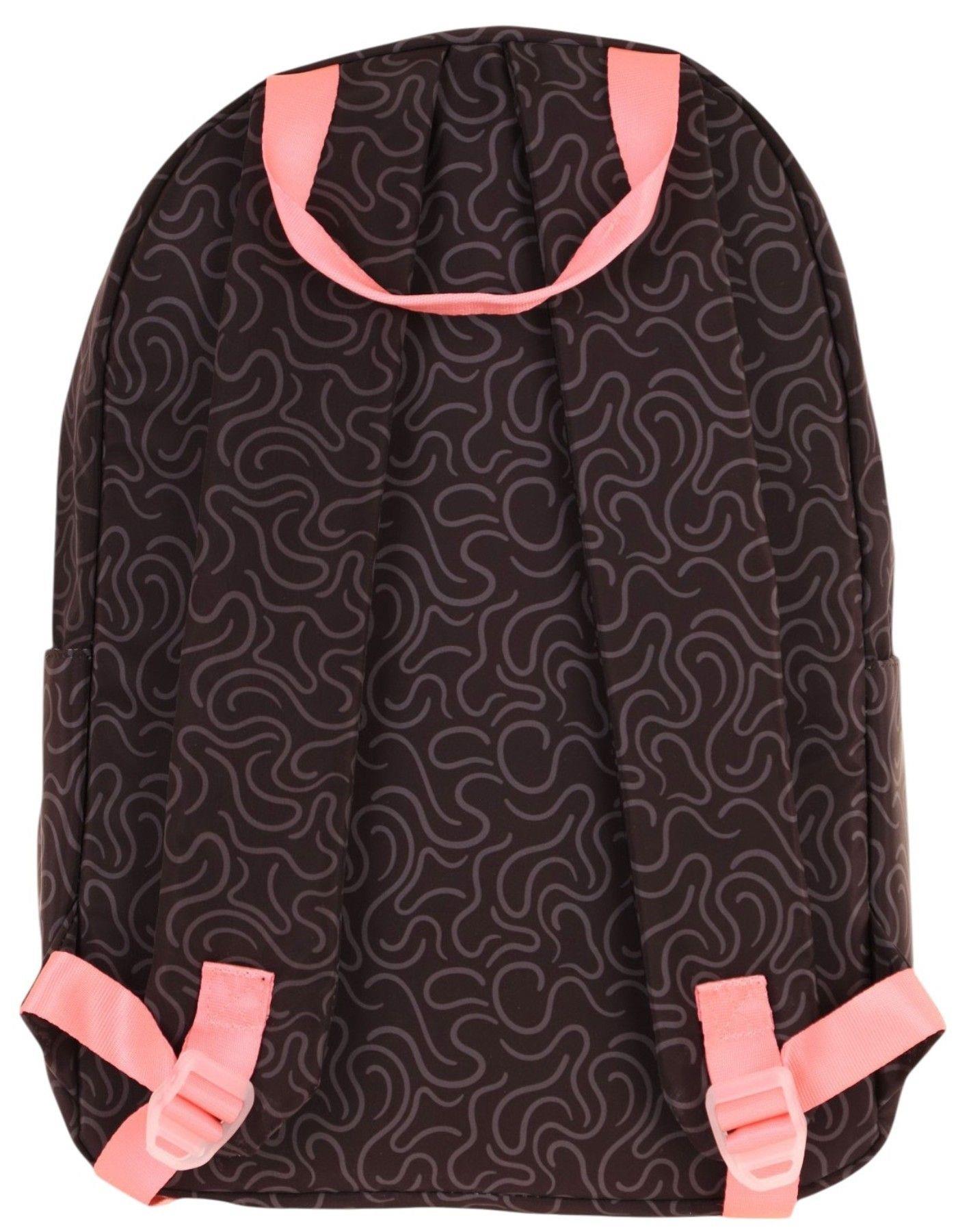 Kaukko Double Colors Üç Bölmeli Kız Çocuk Okul ve Günlük Sırt Çantası - Siyah Pembe - K1836