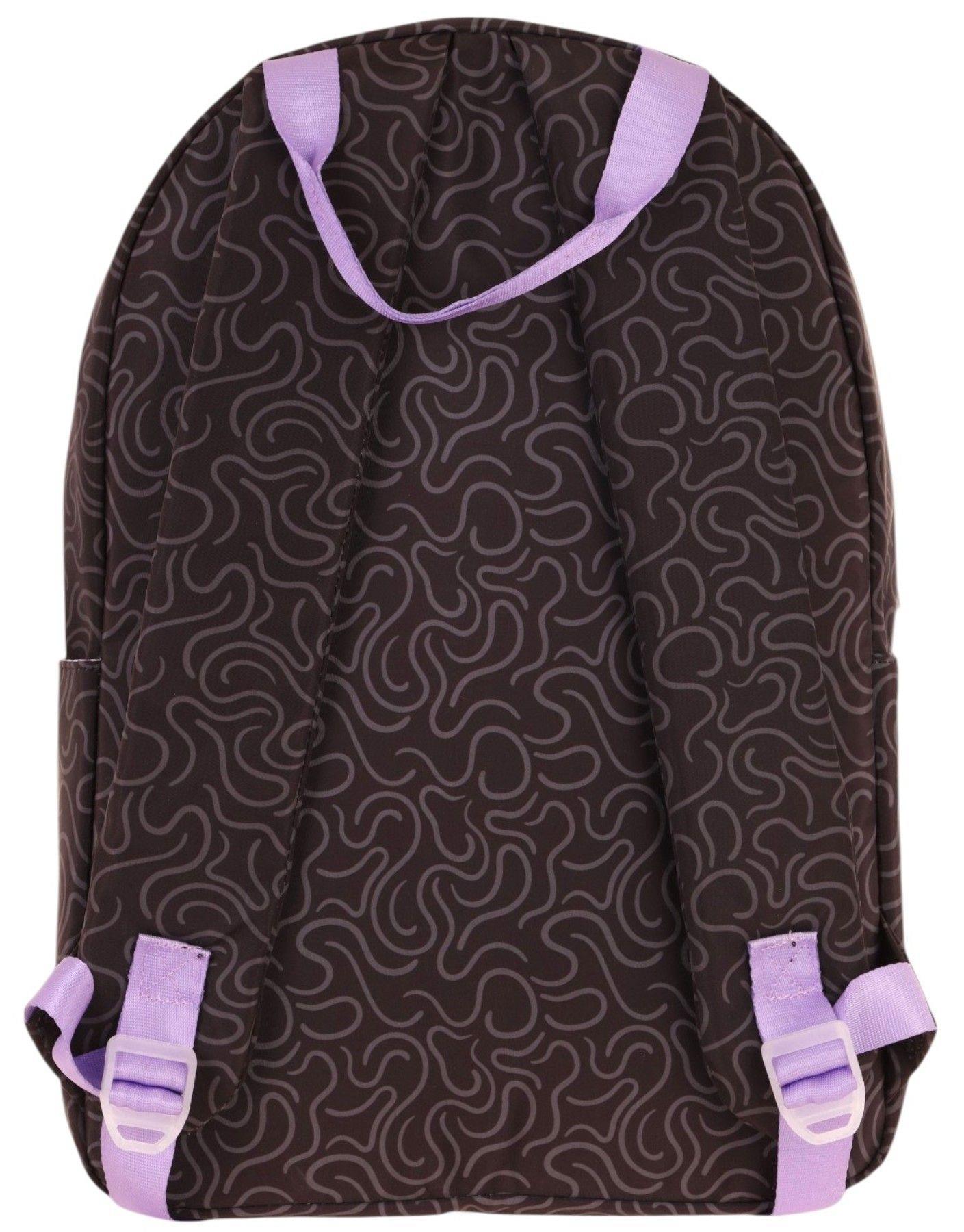 Kaukko Double Colors Üç Bölmeli Kız Çocuk Okul ve Günlük Sırt Çantası - Siyah Lila - K1840