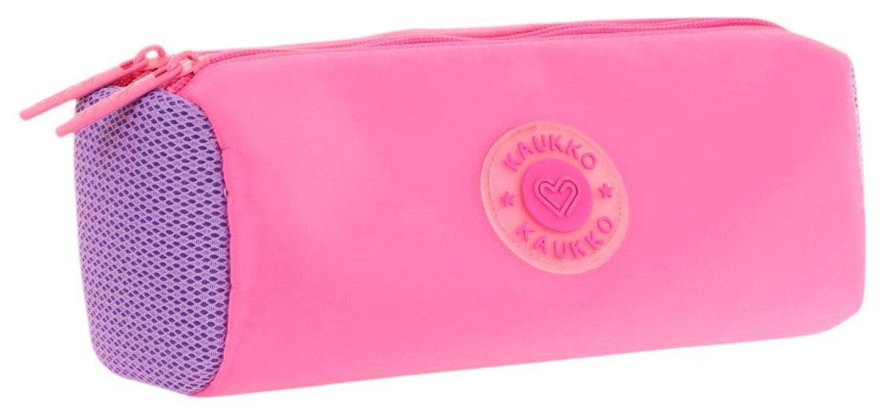 Kaukko İki Bölmeli Kız Çocuk Okul Kalem Çantası - Pembe Mor - K2741