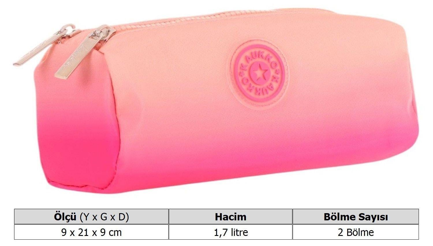 Kaukko İki Bölmeli Kız Çocuk Okul Kalem Çantası - Somon Pembe - K2711