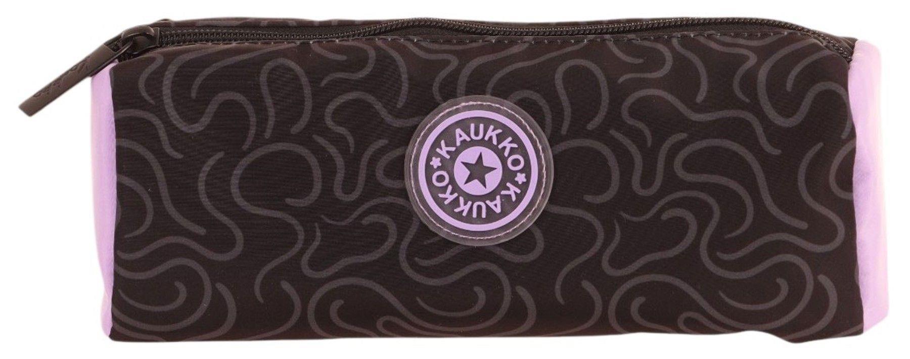 Kaukko İki Bölmeli Kız Çocuk Okul Kalem Çantası - Siyah Lila - K2751