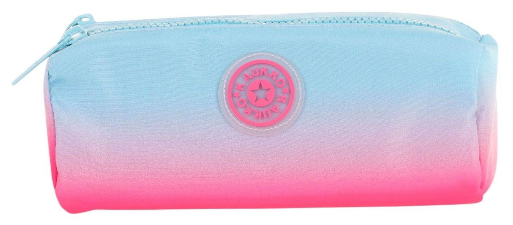 Kaukko İki Bölmeli Kız Çocuk Okul Kalem Çantası - Mavi Pembe - K2708