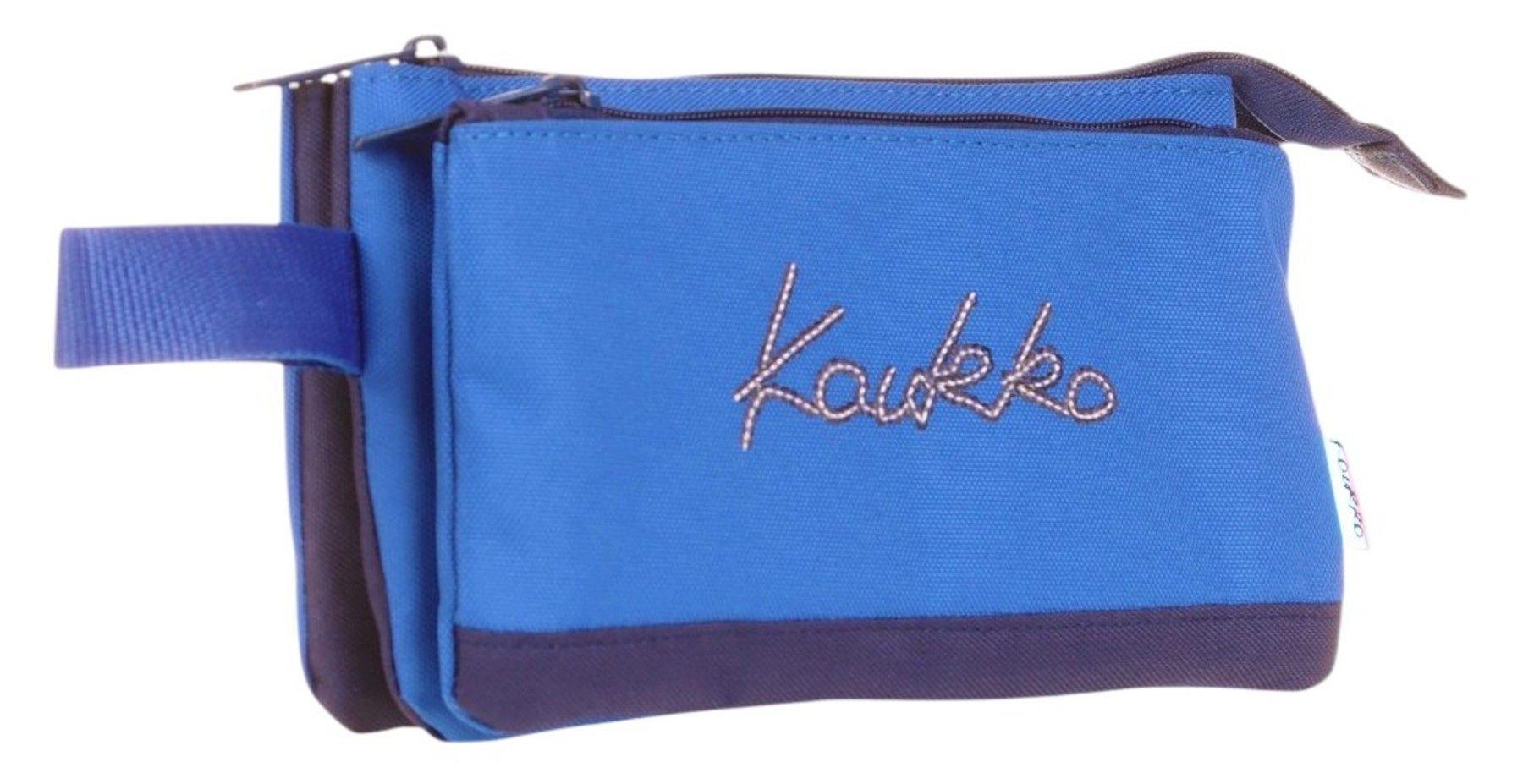 Kaukko İki Bölmeli Mavi Love Baskılı Kız Çocuk Akordion Kalem Çantası - K2673