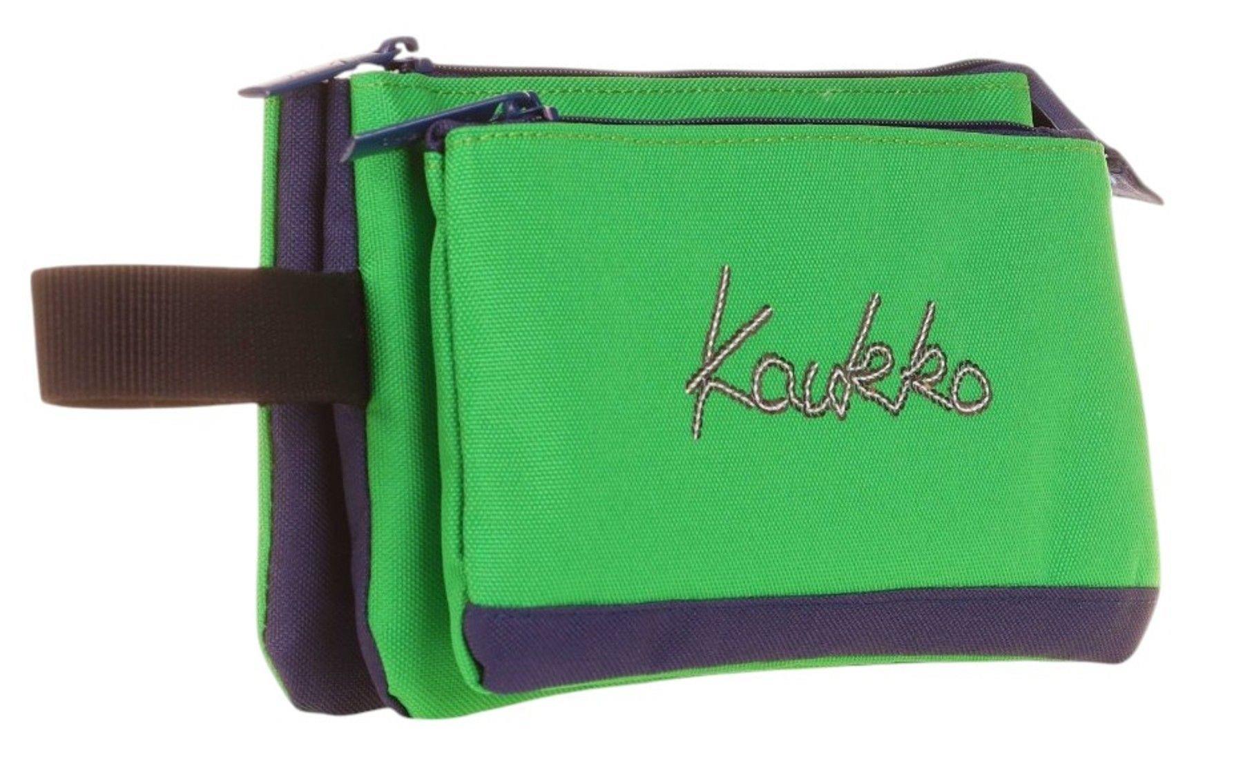 Kaukko İki Bölmeli Yeşil Love Baskılı Kız Çocuk Akordion Kalem Çantası - K2672