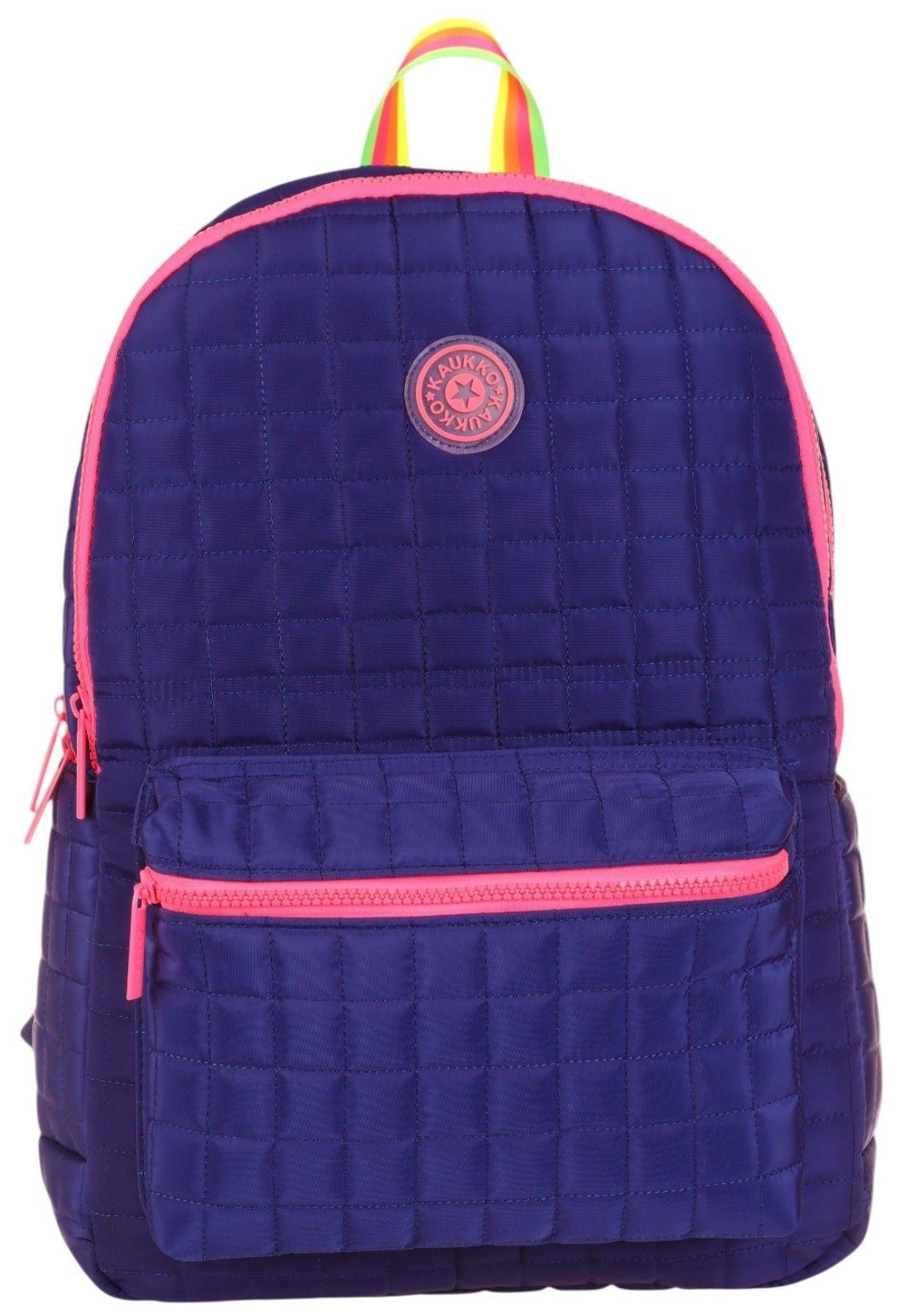 Kaukko Kapitoneli Üç Bölmeli Lacivert Pembe Kız Çocuk Okul ve Günlük Sırt Çantası - K1773