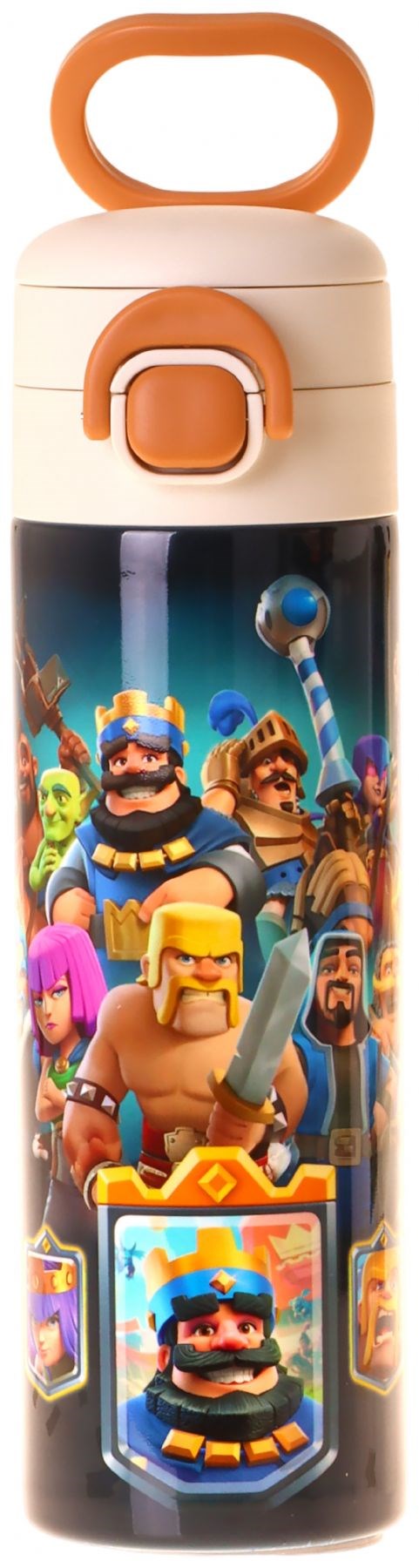 Kaukko Kids 520 ml Boom Baskılı Lacivert Erkek Çocuk Çelik Termos Matara (Çift İçim Kilitli Kapak) - L5422