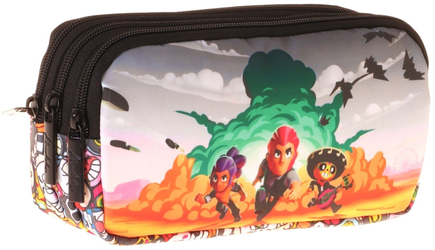 Kaukko Kids Aviator Baskılı Siyah Erkek Çocuk Okul Kalemliği Kalem Çantası - L5426