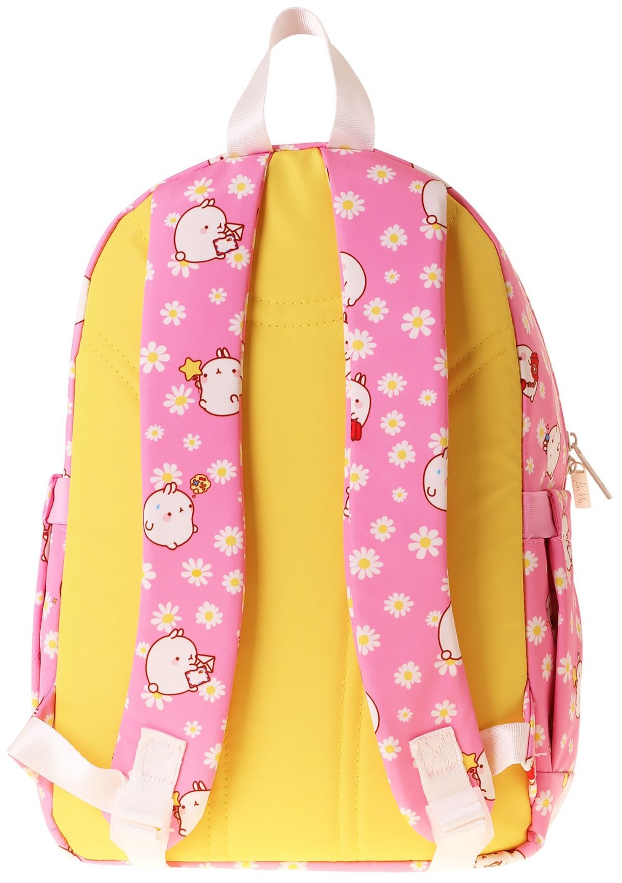 Kaukko Kids Dört Bölmeli Kız Çocuk Molang Baskılı Pembe - Sarı Okul Sırt Çantası - L5318