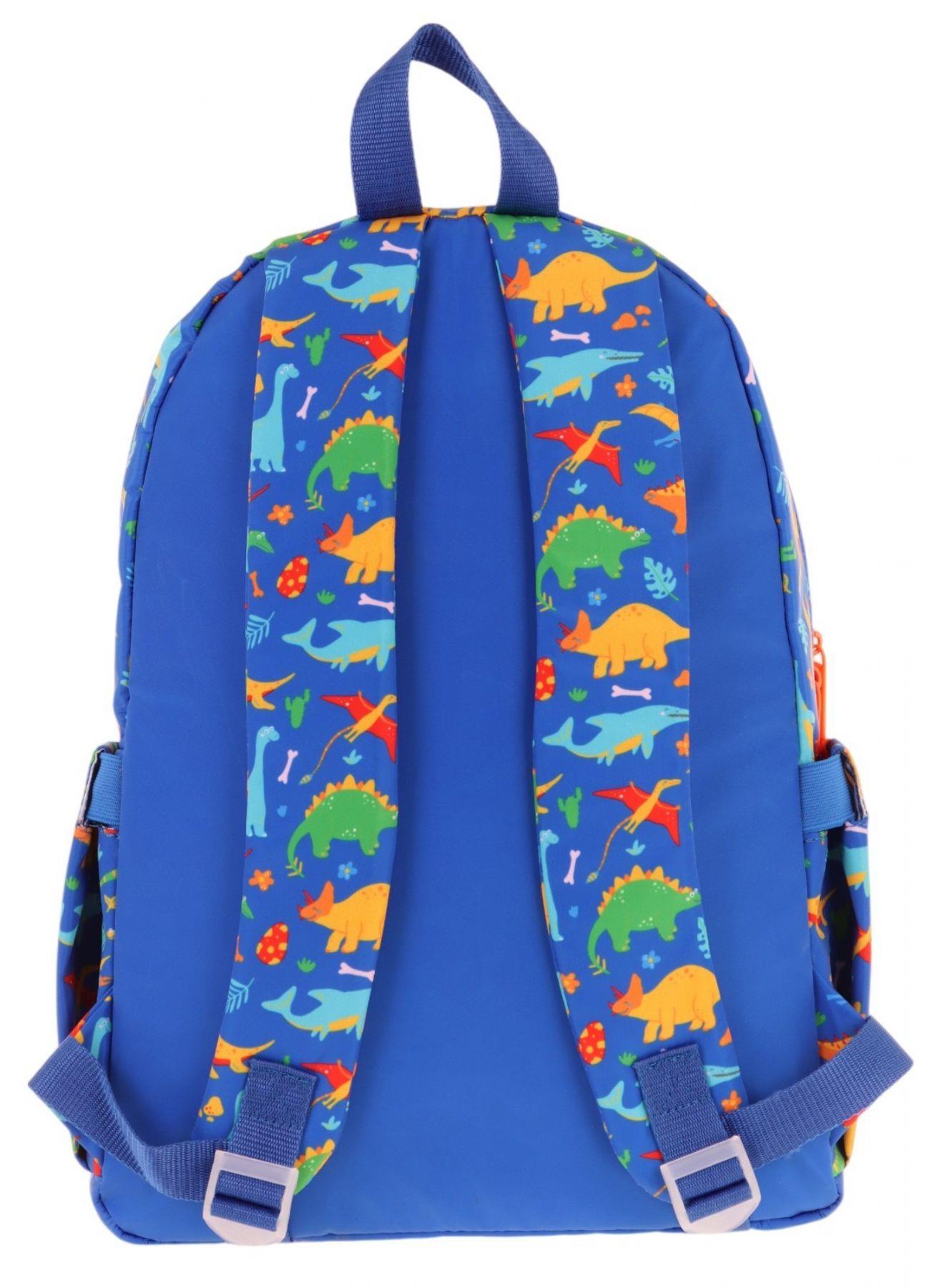 Kaukko Kids Erkek Çocuk Armalı Dinazor Desenli İlkokul Okul Sırt Çantası (Dört Bölmeli) - Mavi - L5278
