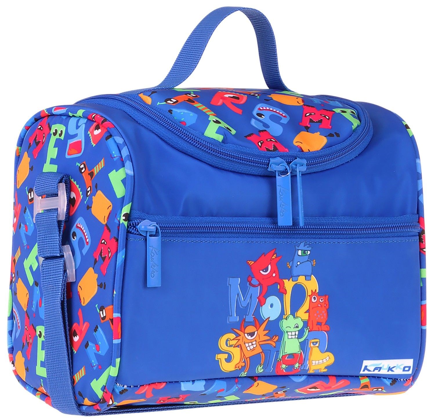 Kaukko Kids Erkek Çocuk Moster Baskılı Isı Yalıtımlı Okul Beslenme Çantası (Mavi) - L5405
