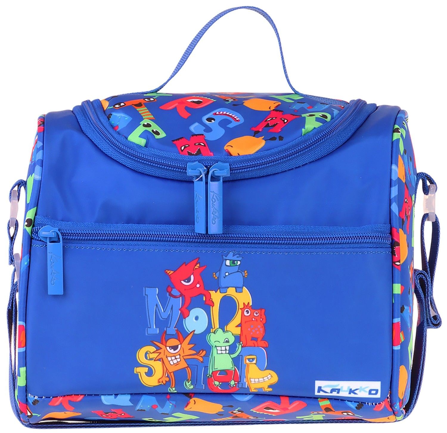 Kaukko Kids Erkek Çocuk Moster Baskılı Isı Yalıtımlı Okul Beslenme Çantası (Mavi) - L5405