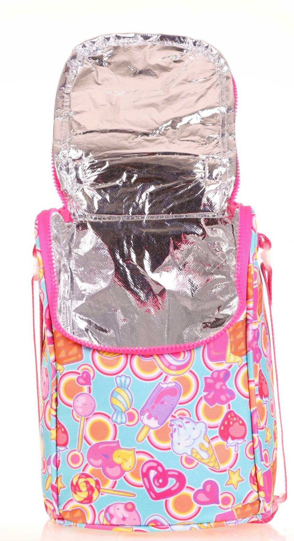 Kaukko Kids Isı Yalıtımlı Kız Çocuk Pembe Cupcake Büyük Beslenme Çantası