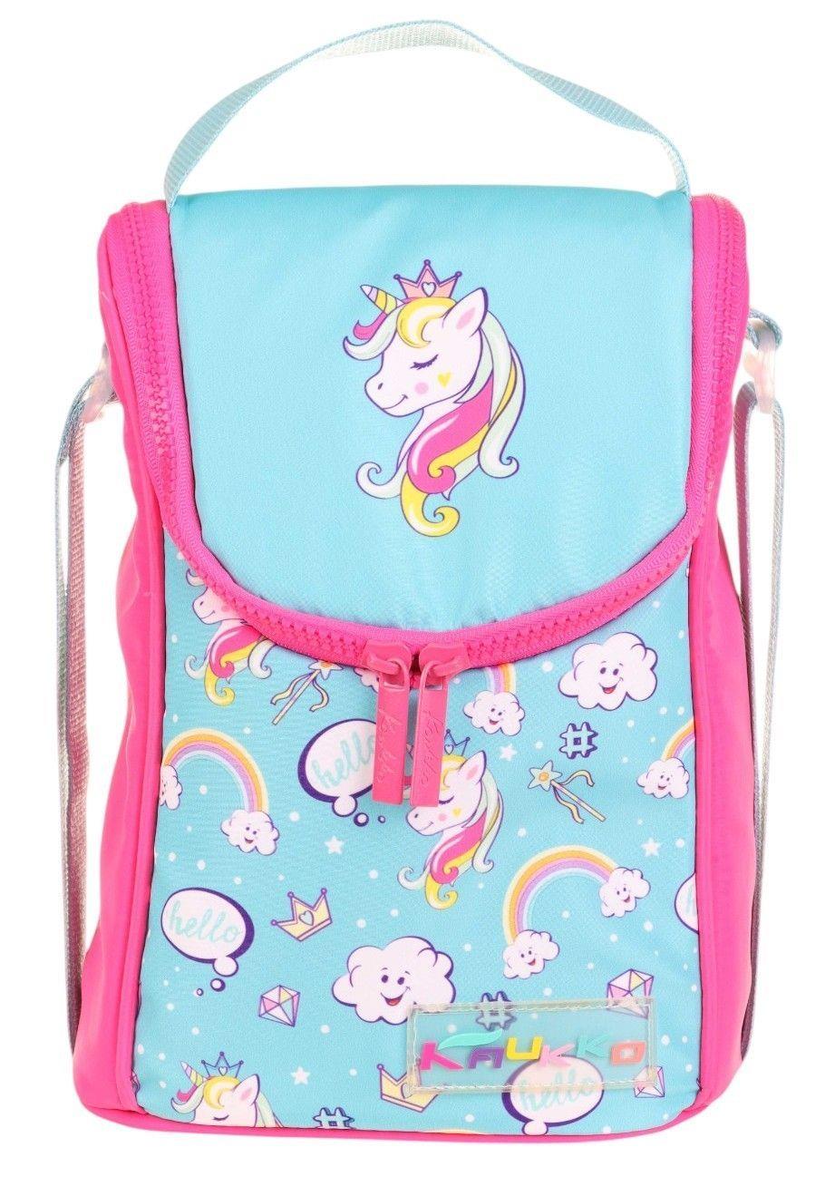 Kaukko Kids Isı Yalıtımlı Kız Çocuk Turkuaz Pembe Unicorn Büyük Beslenme Çantası