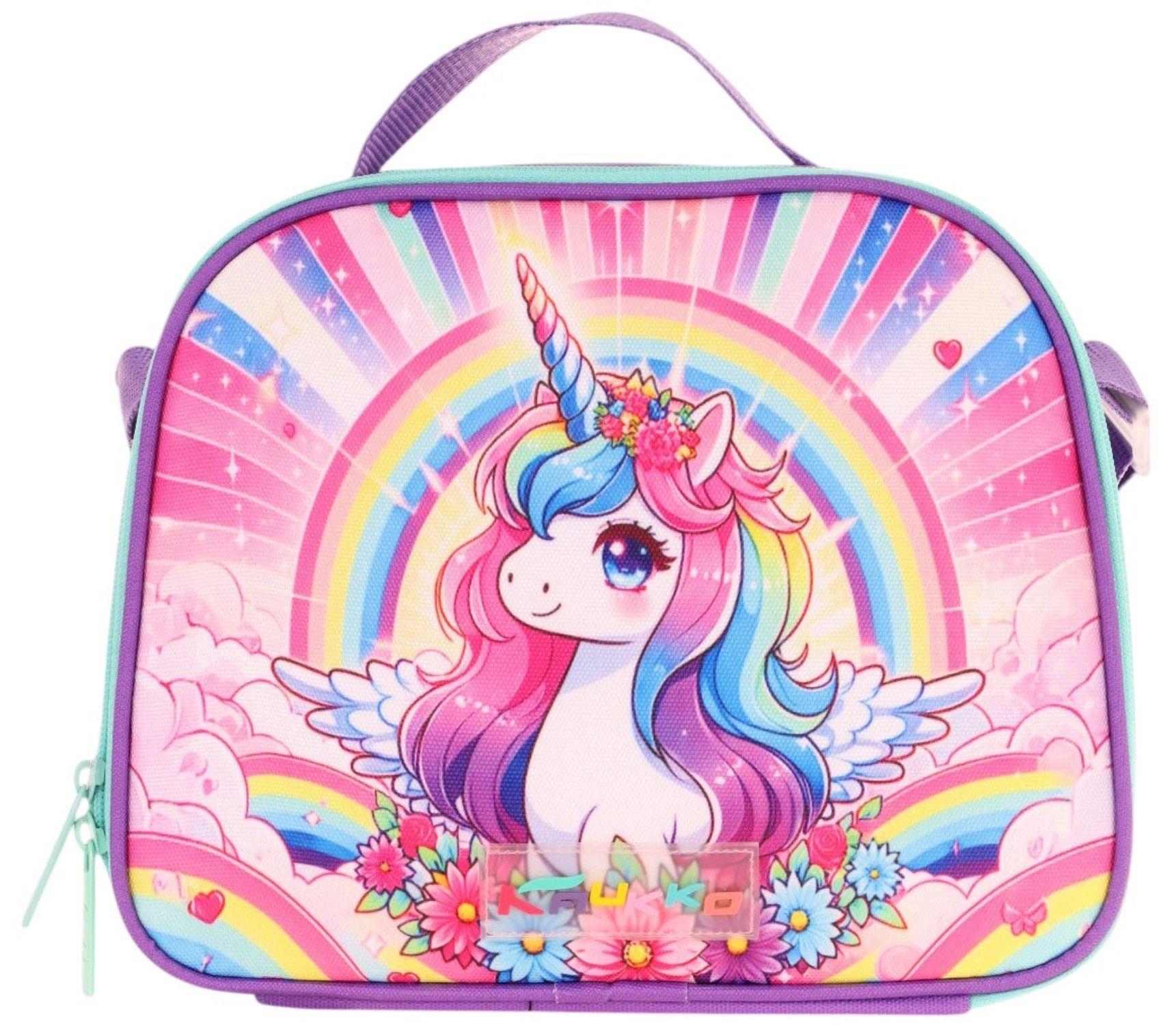 Kaukko Kids Kız Çocuk Isı Yalıtımlı Okul/Piknik Beslenme Çantası (Unicorn) L7249