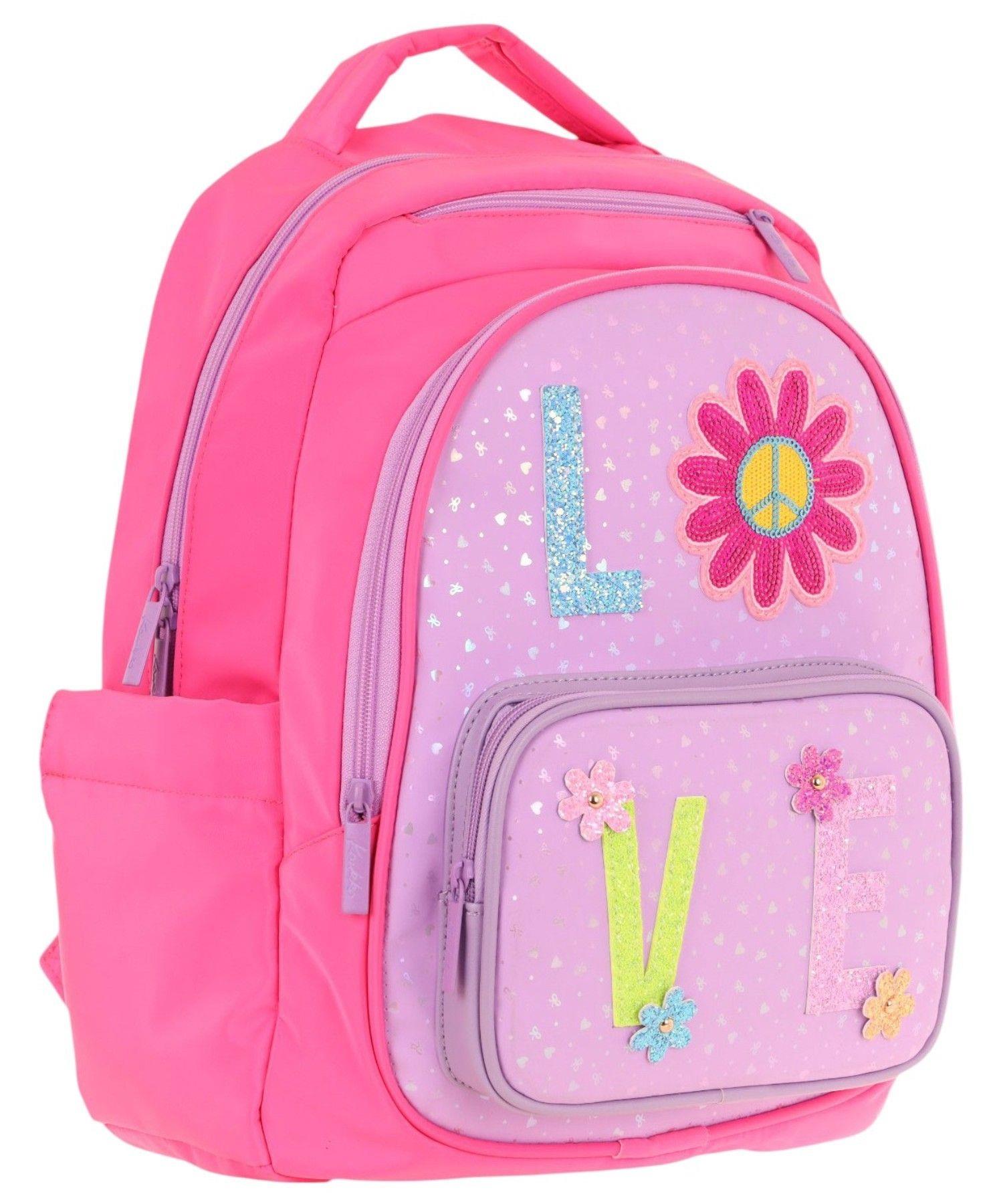 Kaukko Kids Simli Love Desenli Kız Çocuk Dört Bölmeli Okul Çantası - L5211