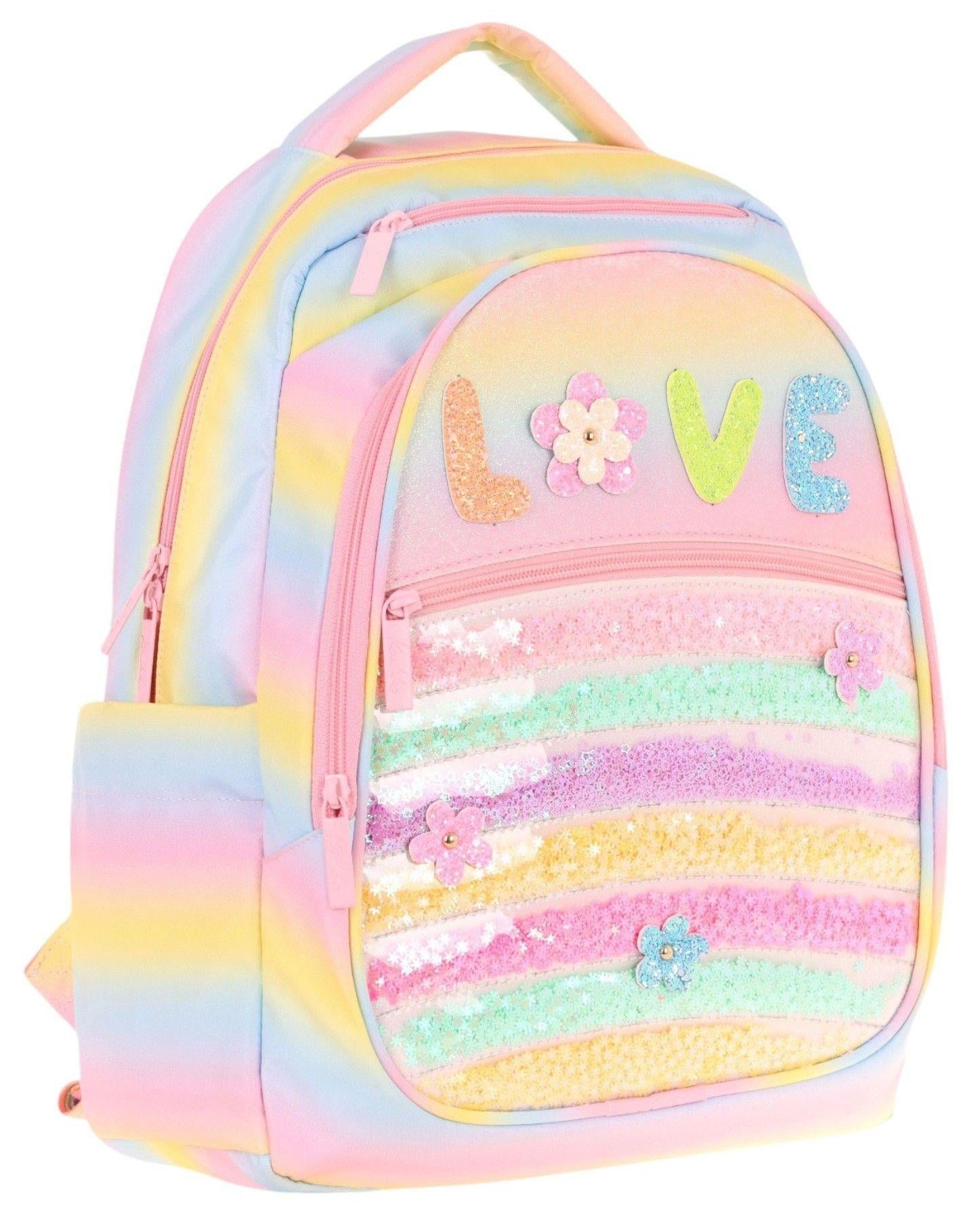 Kaukko Kids Simli Pullu Love Baskılı Kız Çocuk Dört Bölmeli Okul Çantası - L5214