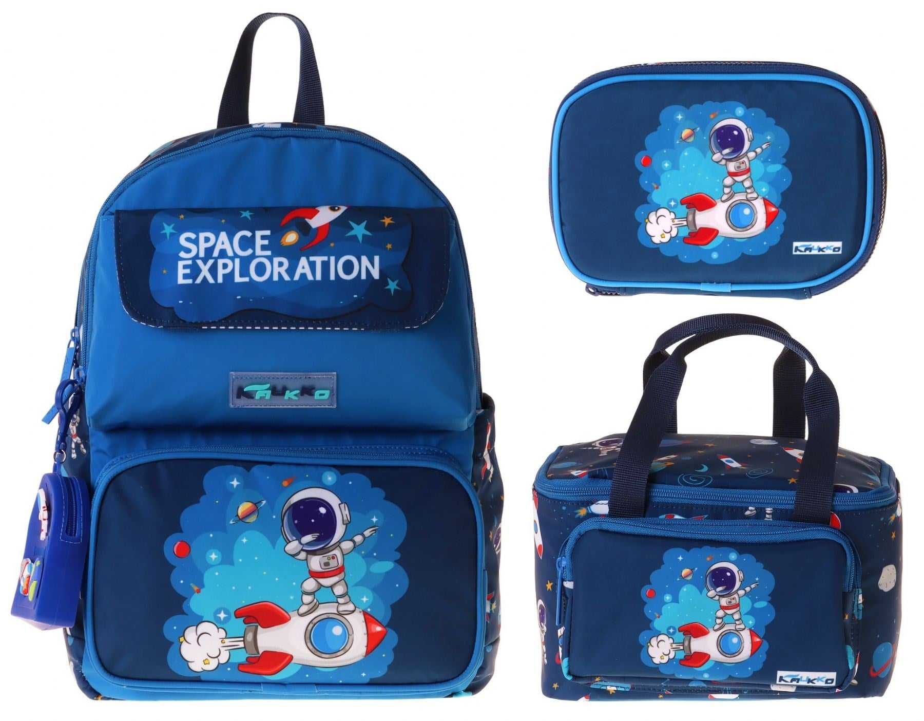 Kaukko Kids Space(Lacivert Renk) Erkek Çocuk Üçlü İlkokul Okul Çantası Seti/Takımı - SETKK-L5364D
