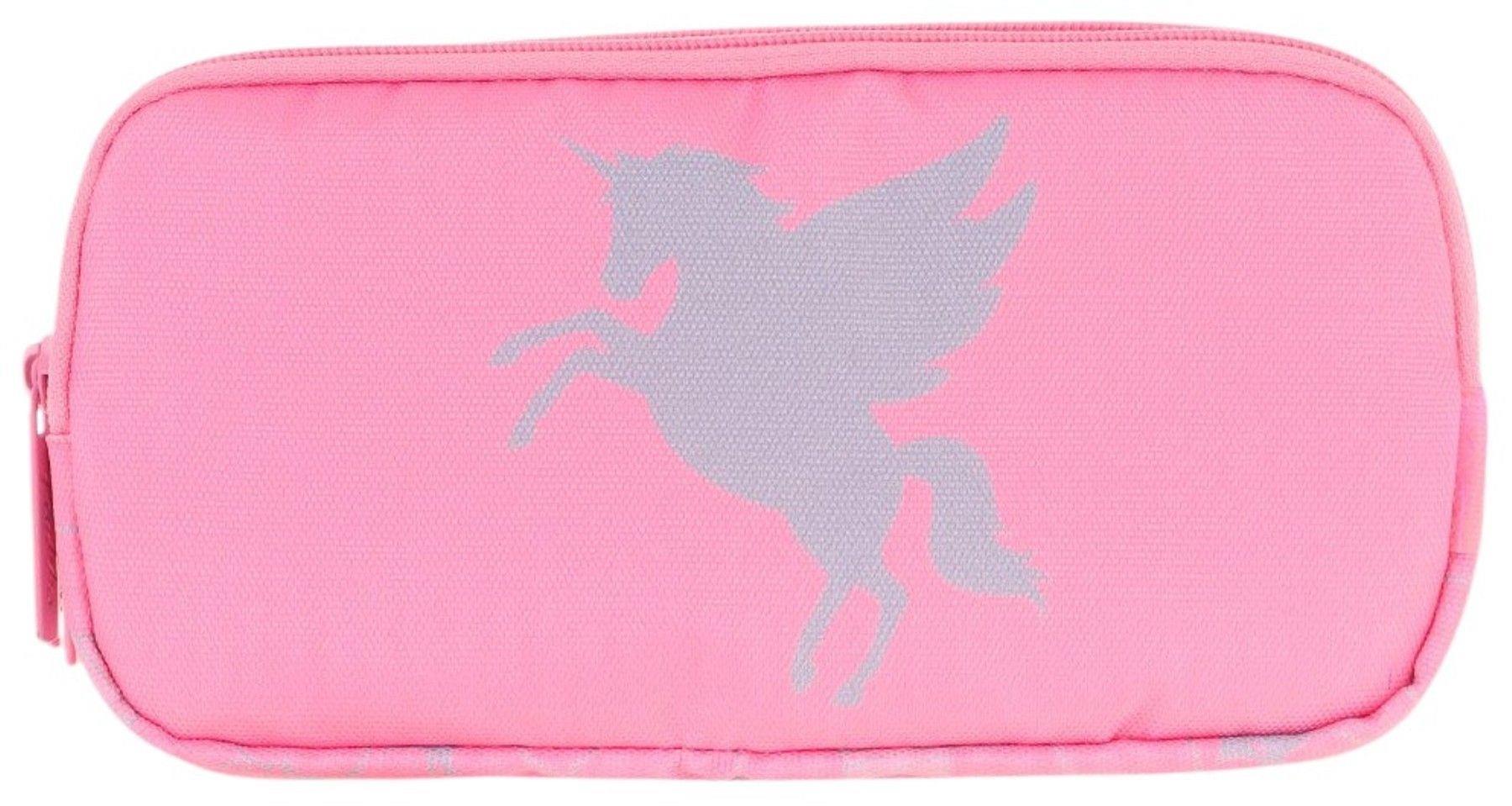 Kaukko Kids Üç Bölmeli Pembe, Unicorn, Kız Çocuk Okul Kalem Çantası - L8218