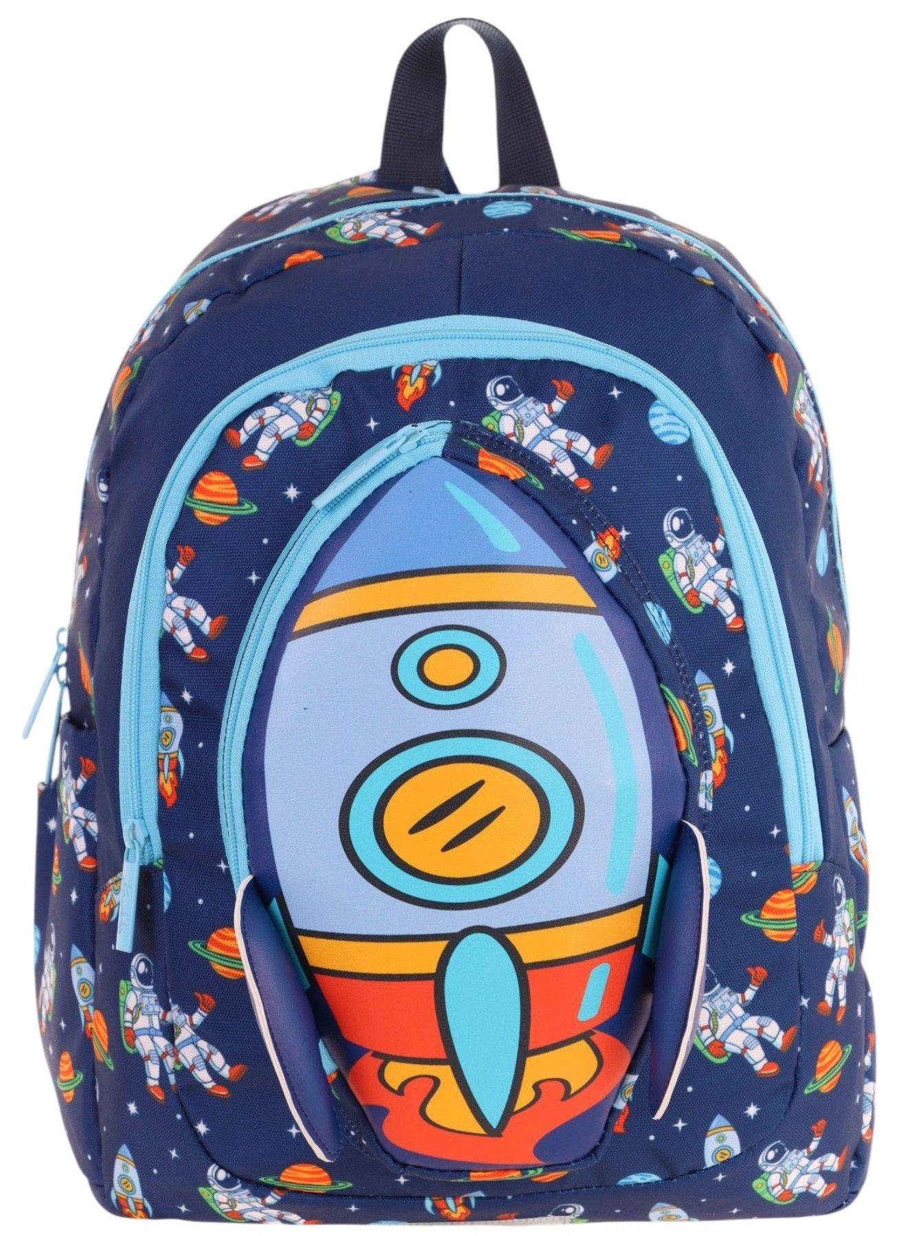 Kaukko Kids Üç Gözlü (Erkek Çocuk) Okul Sırt Çantası (Roket Detaylı) - L5260