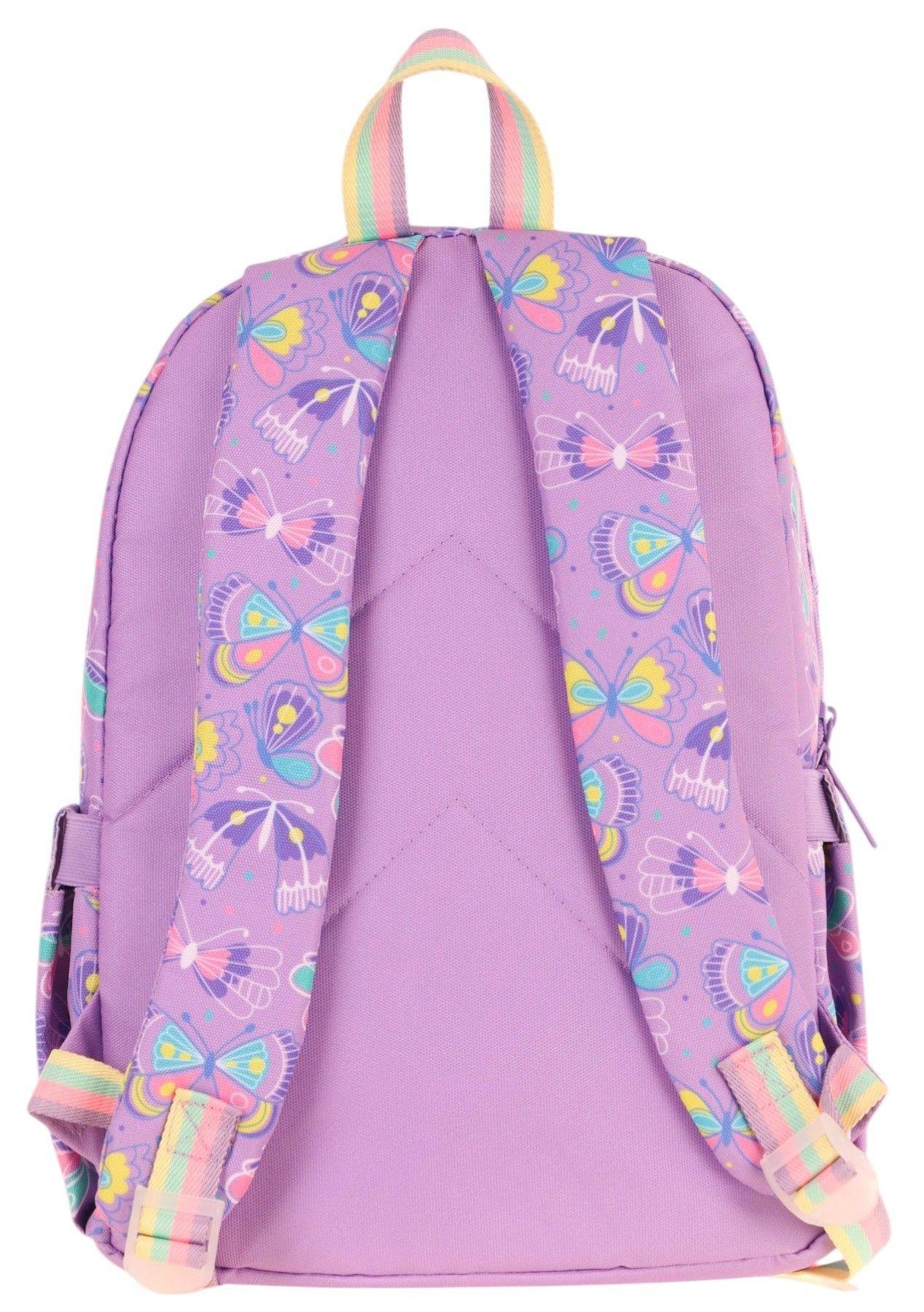 Kaukko Kids Üç Gözlü (Kız Çocuk) Okul Sırt Çantası (Nakışlı Kelebek Desenli) - L5222