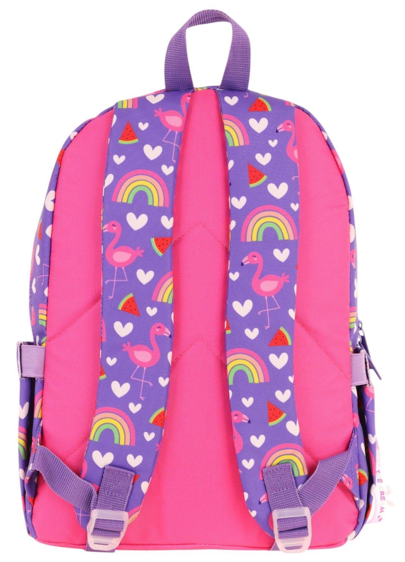 Kaukko Kids Üç Gözlü (Kız Çocuk) Okul Sırt Çantası (Flamingo Nakışlı ve Baskılı) - L5226