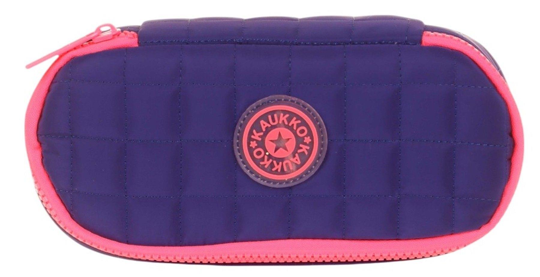 Kaukko Kız Çocuk Lacivert Pembe Özel Bölmeli Organizer Okul ve Günlük Kalem Çantası - K2624