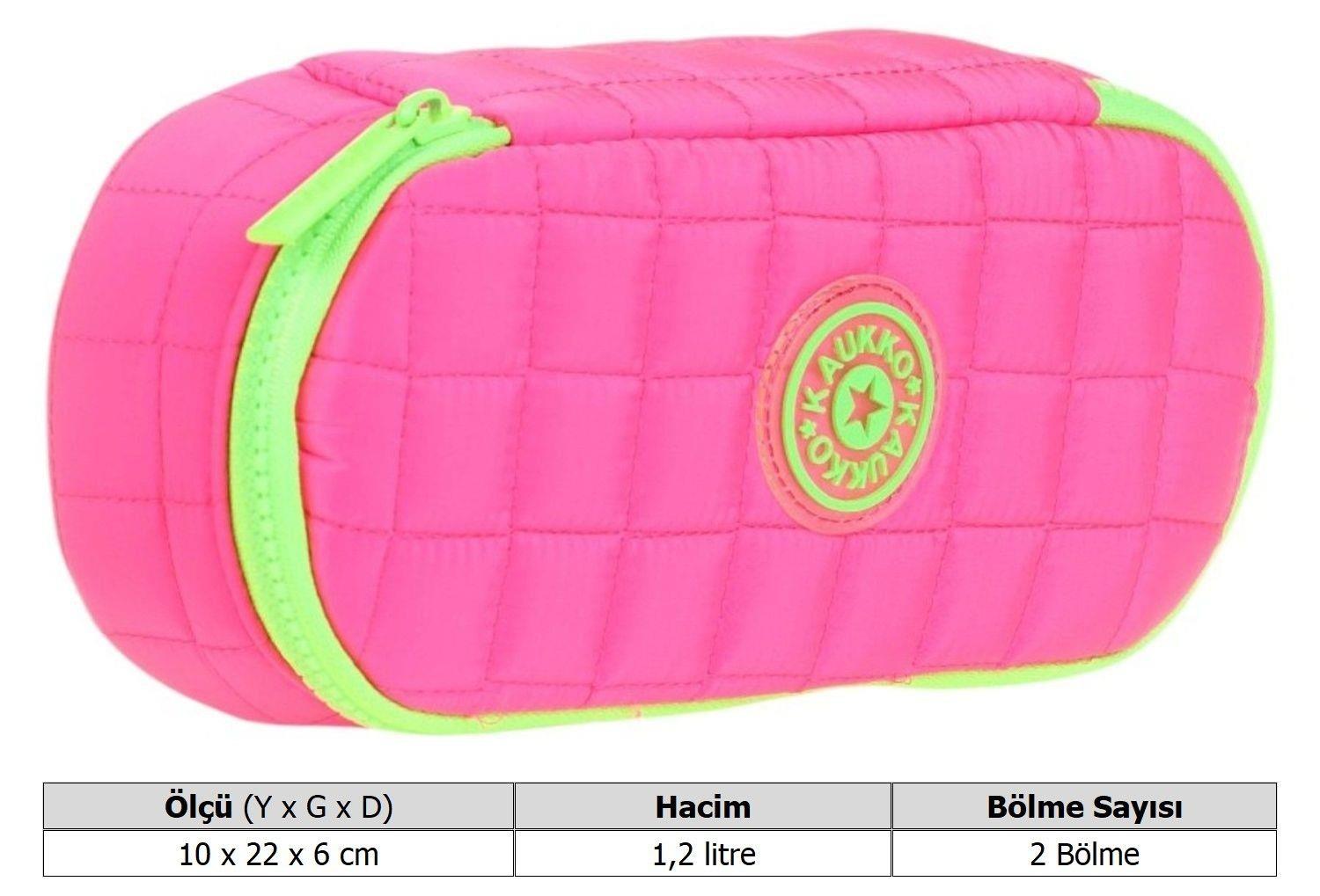 Kaukko Kız Çocuk Pembe Özel Bölmeli Organizer Okul ve Günlük Kalem Çantası - K2622