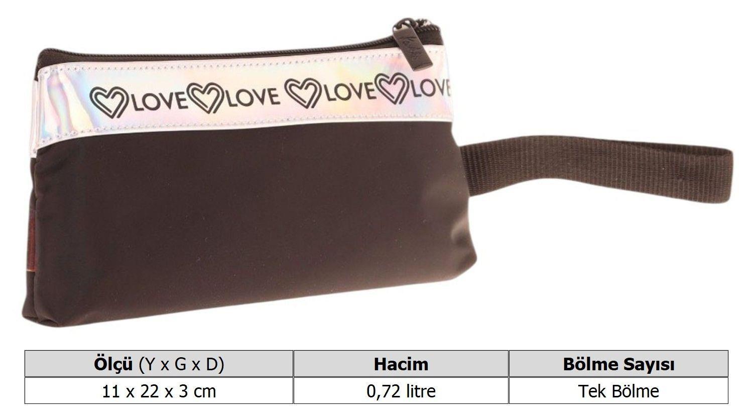 Kaukko Mirror Cüzdan Tipi Tek Bölmeli Kız Çocuk Okul Kalemliği - Siyah - K2752