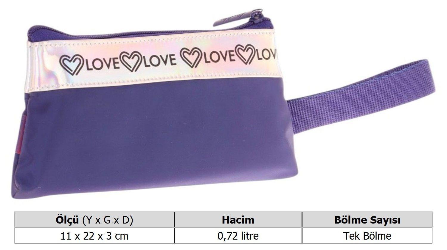 Kaukko Mirror Cüzdan Tipi Tek Bölmeli Kız Çocuk Okul Kalemliği - Lacivert - K2754
