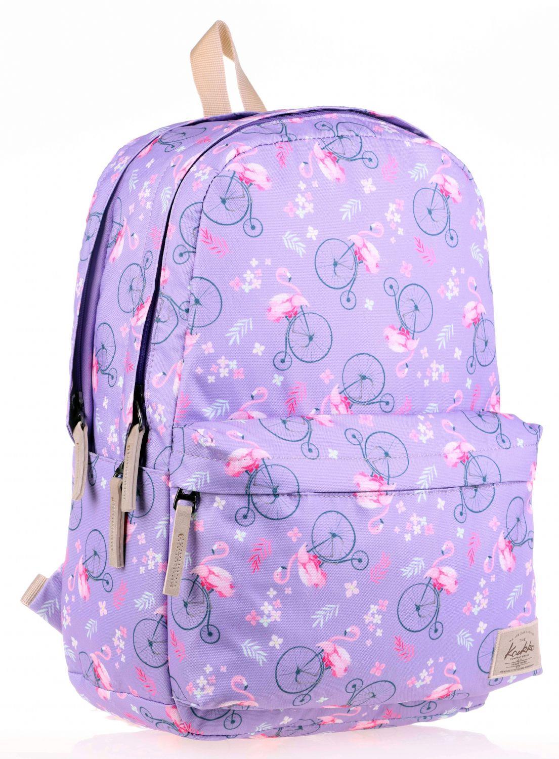 Kaukko Nature Lila Flamingo Kız Okul ve Günlük Sırt Çantası