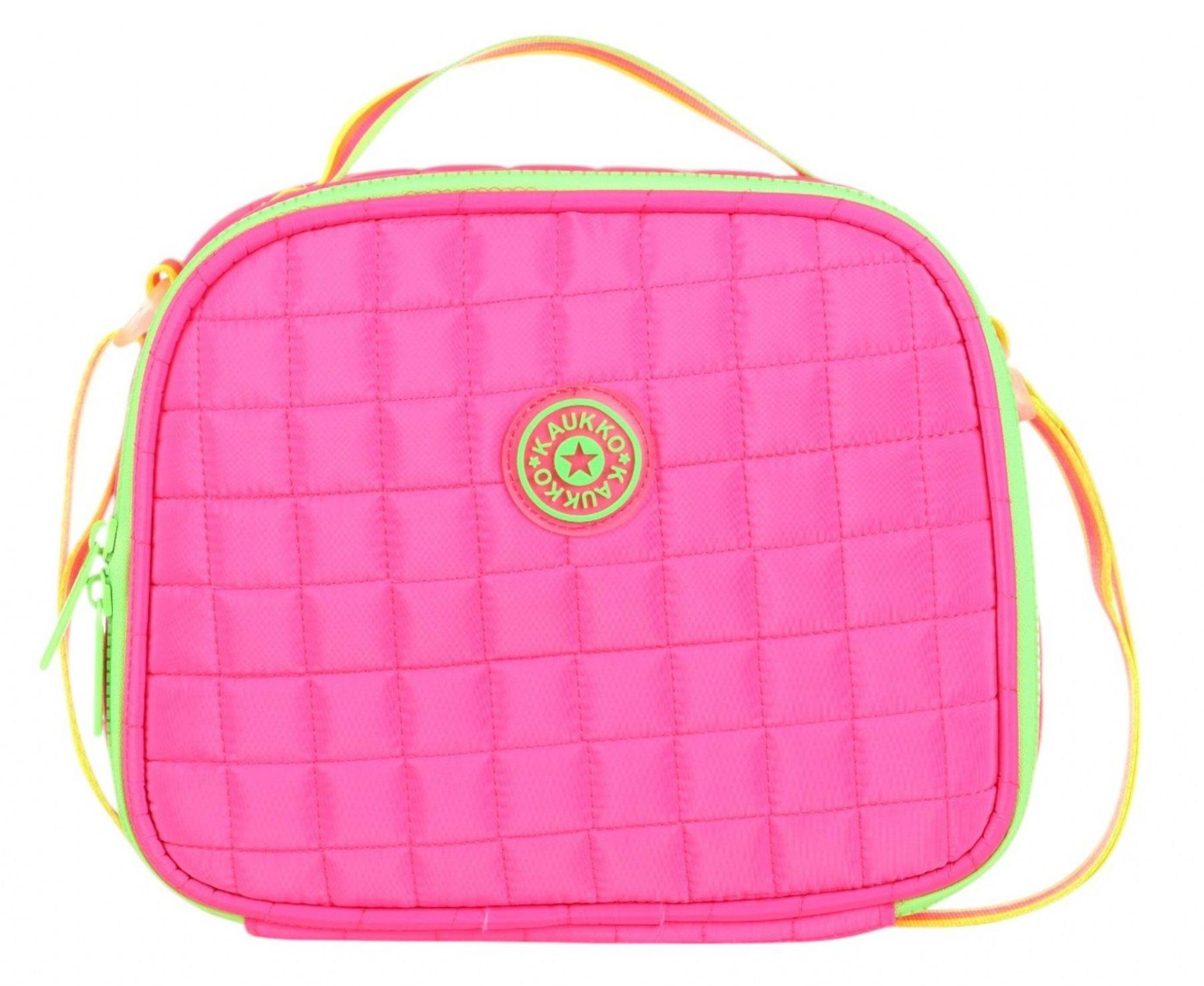 Kaukko Pembe Yeşil Kız Çocuk Kapitone Isı Yalıtımlı (Termoslu) Beslenme Çantası - K9046