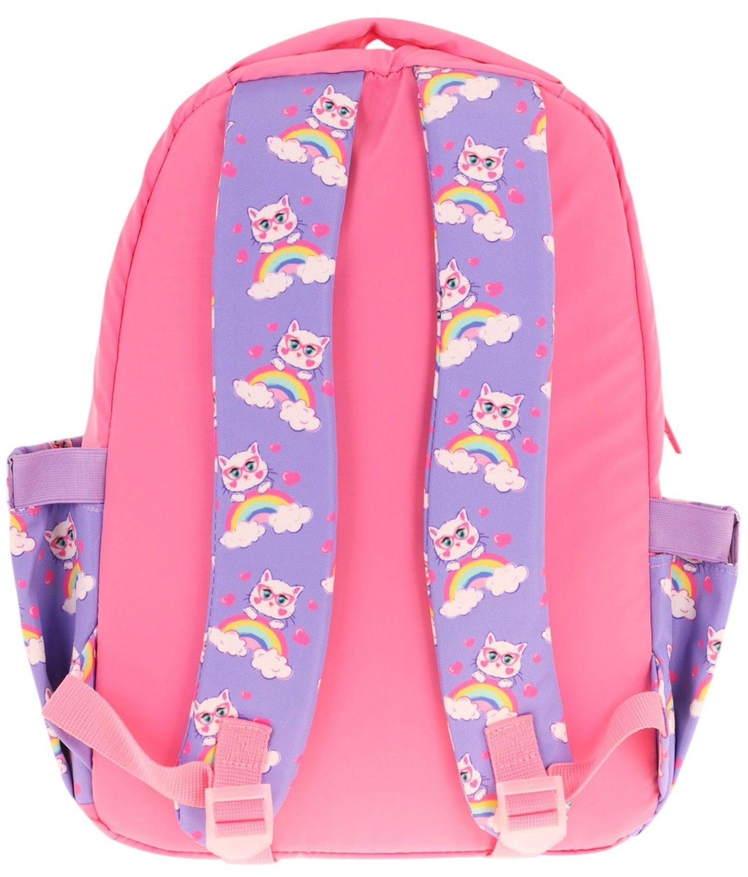 Kaukko Toys Kız Çocuk 3D Kedi Şekilli İlkokul ve Günlük Sırt Çantası - Mor Pembe - L5236