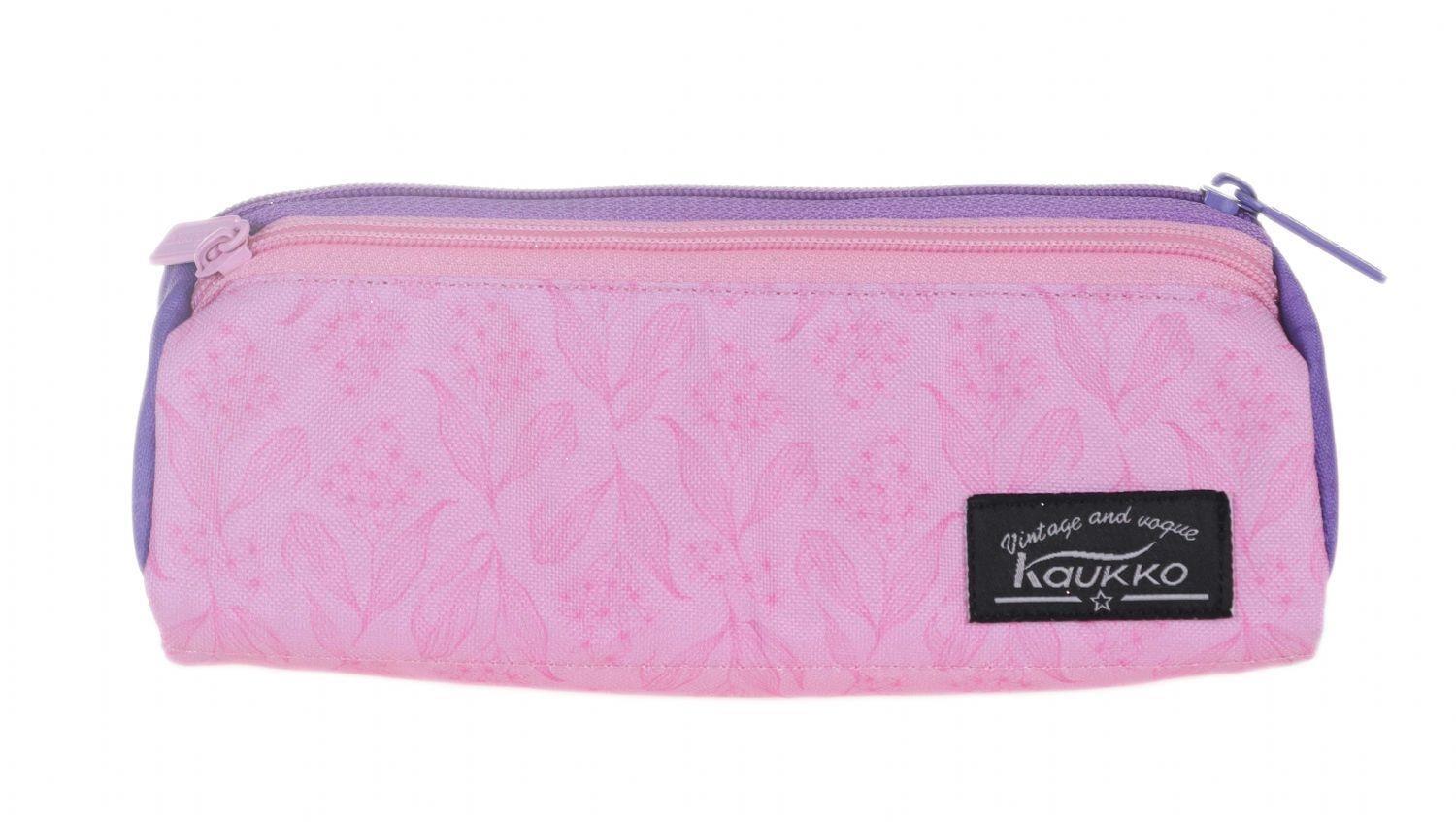 Kaukko Wichlight Mor-Pembe Çiçekli Okul ve Günlük Sırt Çanta Seti - Kız