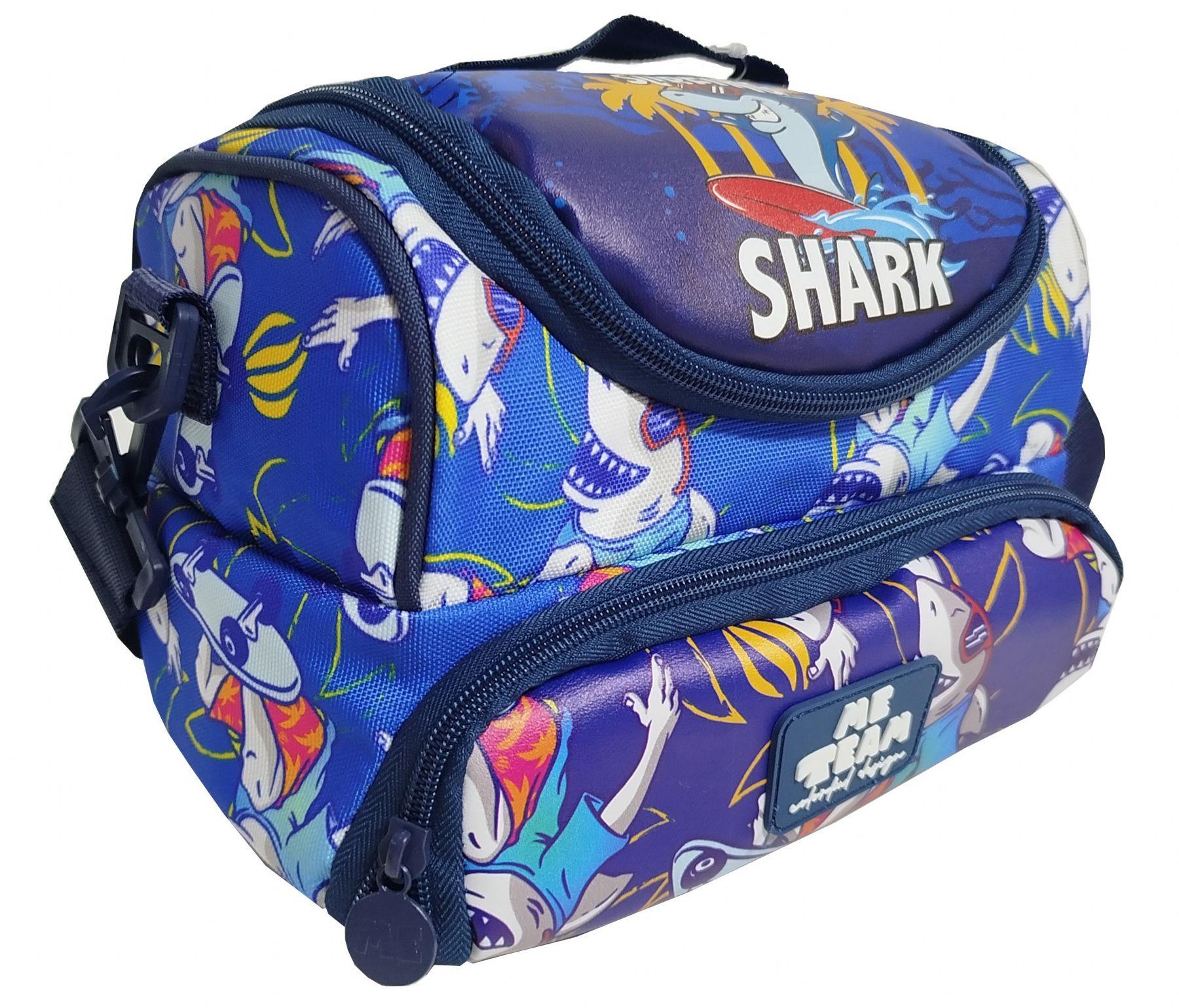 Me Team Shark Baskılı İki Bölmeli Beslenme Çantası - Erkek Çocuk